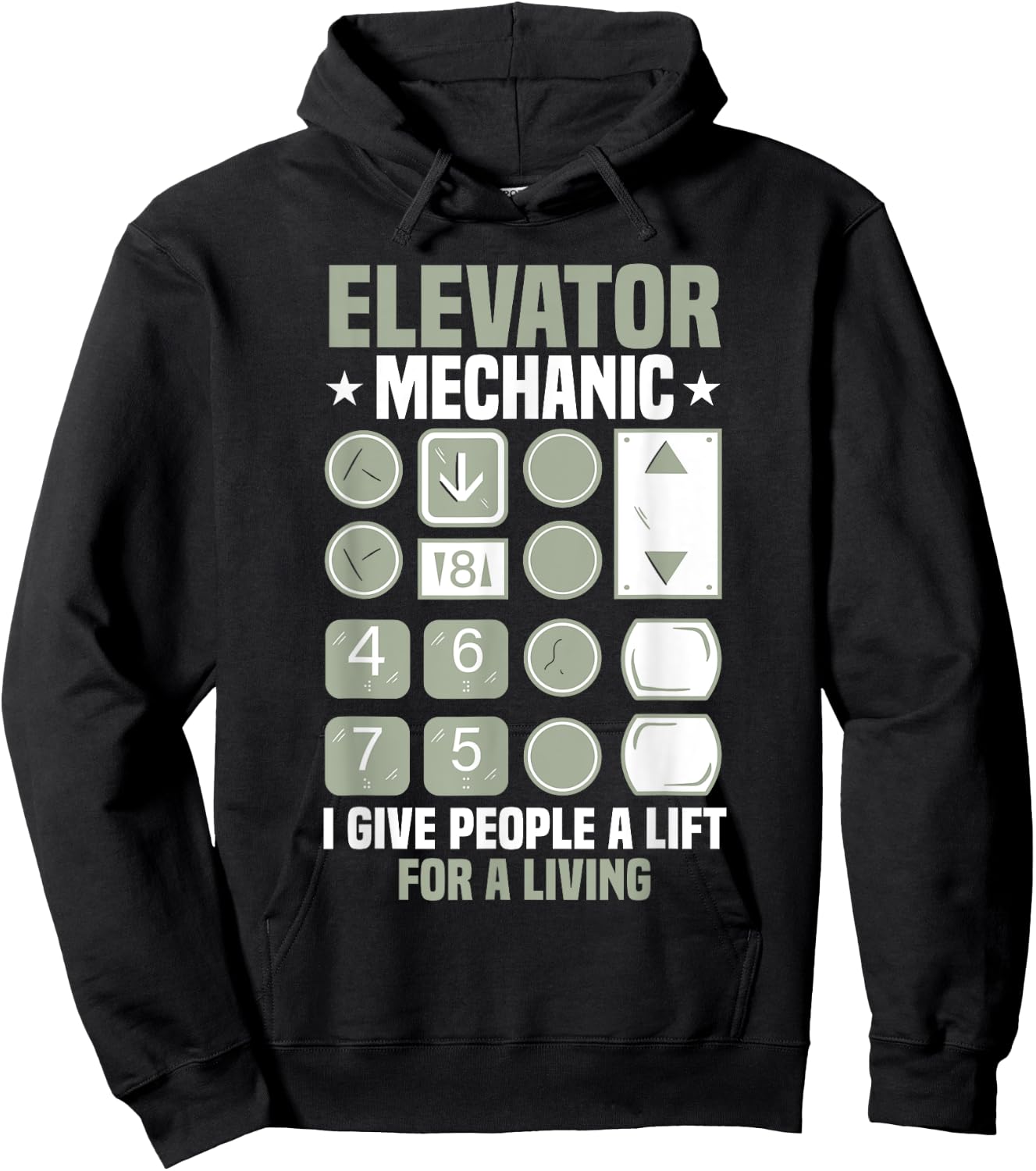 Elevator Mechanic Elevator Technician Hoodie - Hoodie | Black