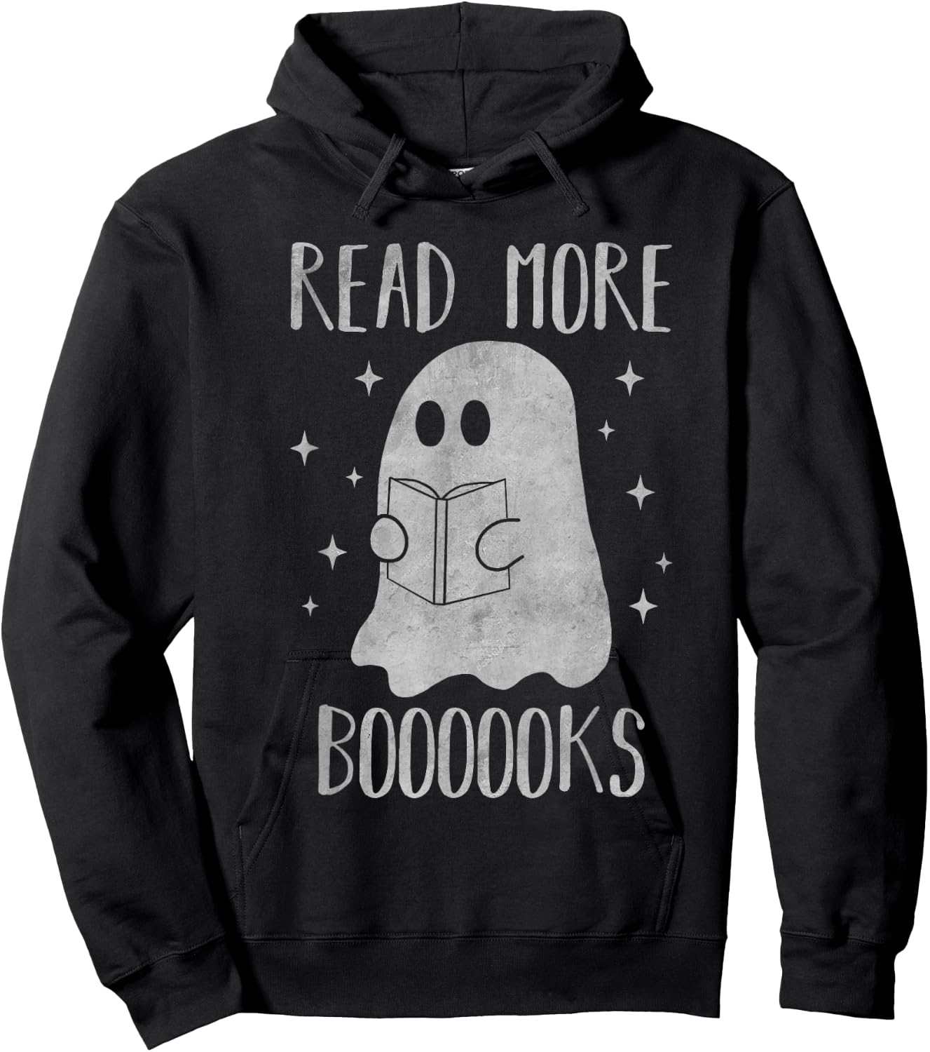 Read more boooooks Funny Cute Halloween Ghost reading a book Hoodie - Hoodie | Black