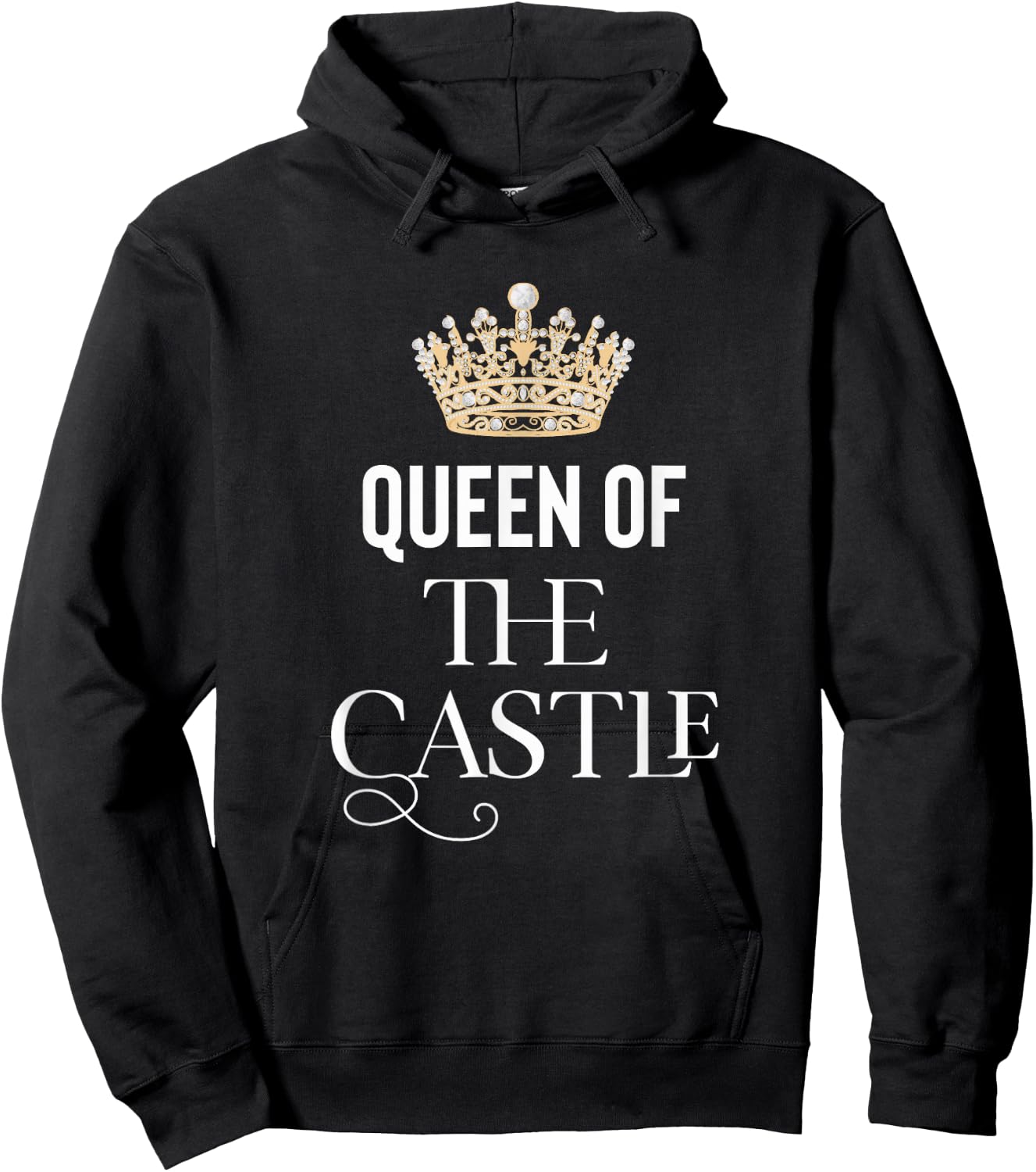 Queen of the Castle Women's Castle Black Small Short Sleeve Classic Fit Pull On Lightweight Hoodie - Hoodie | Black