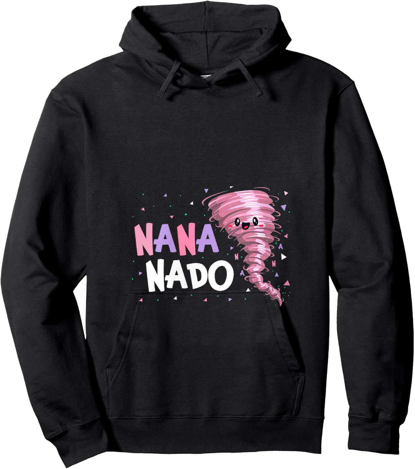 Women's Nana Nado Tornado Birthday Party Decorations Pink Tornado V-Neck Hoodie - Hoodie | Black