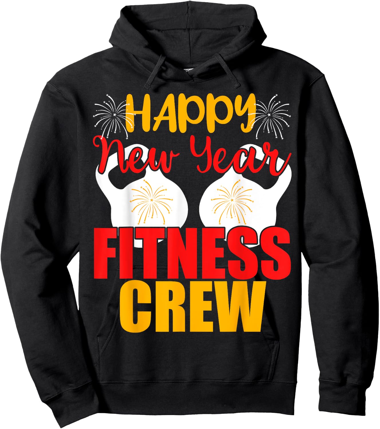 Happy New Year Fitness Crew Gym Muscular Hoodie - Hoodie | Black