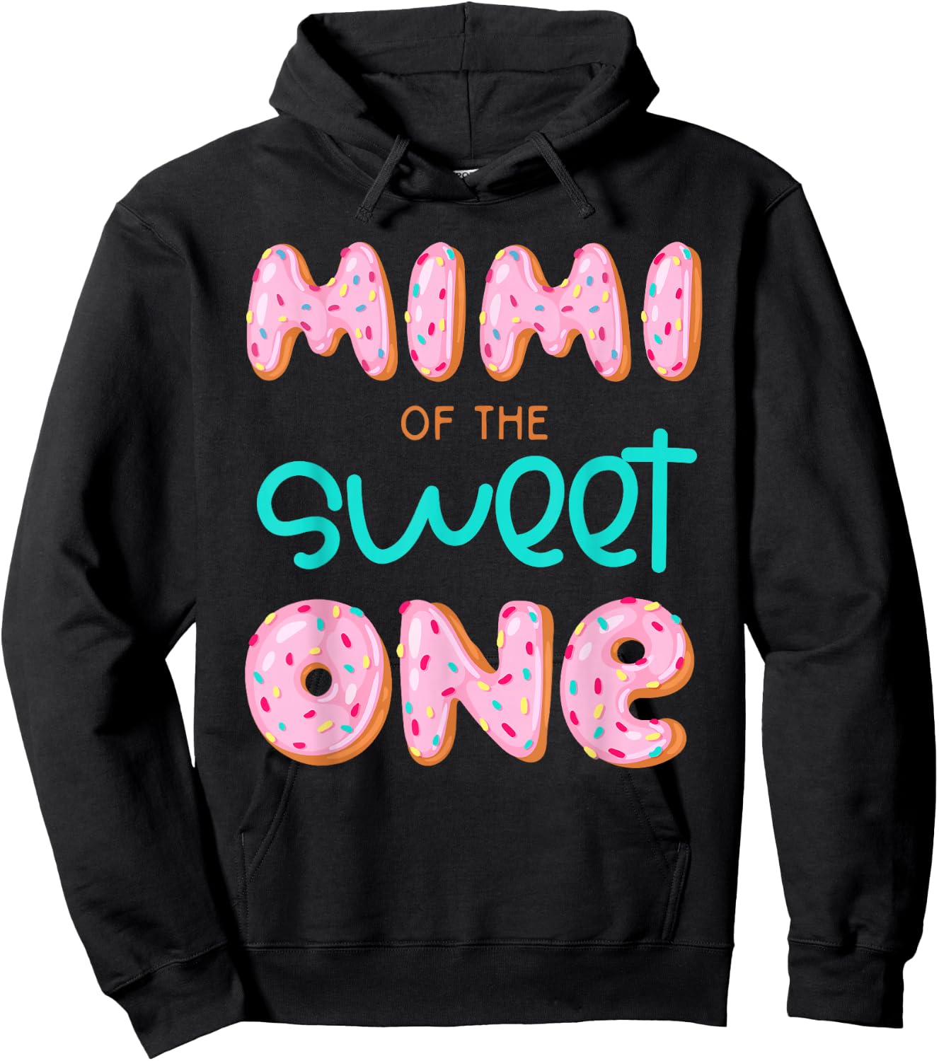 Mimi of The Sweet One First Birthday Matching Family Donut Hoodie - Hoodie | Black