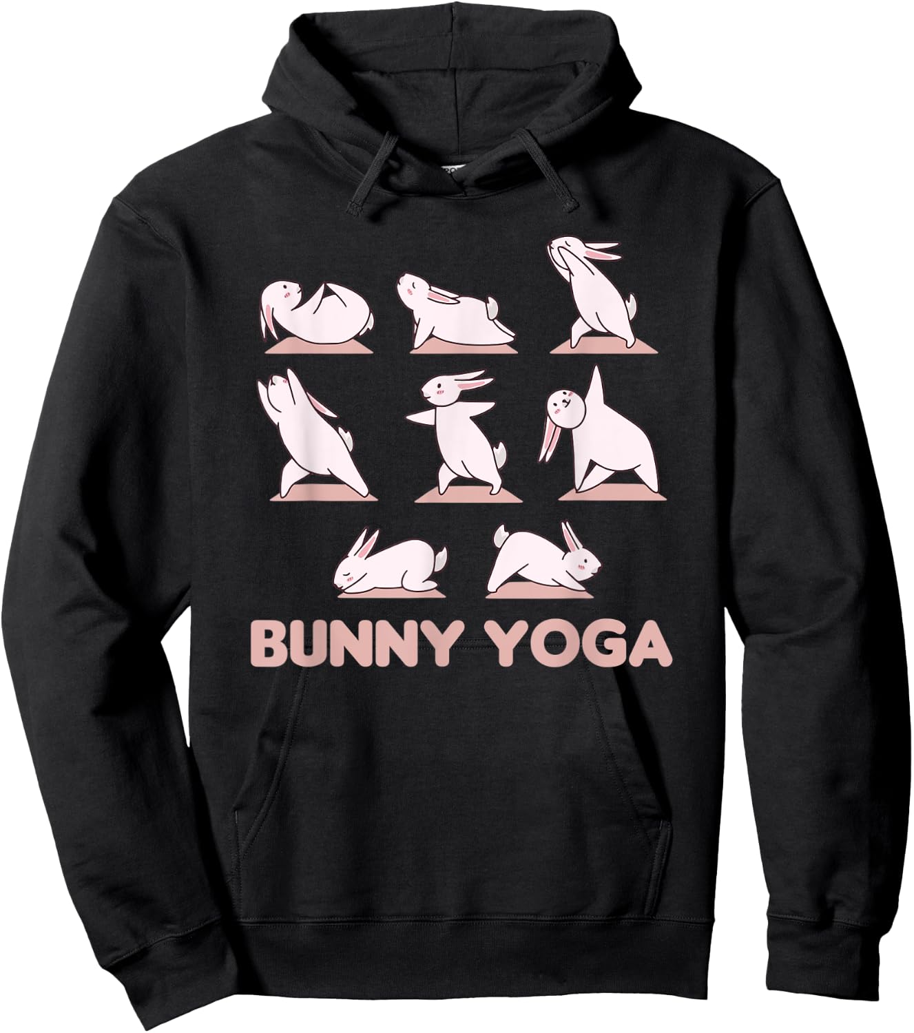 Bunny Yoga Cute Rabbits Do Sport Bunny Yoga Hoodie - Hoodie | Black