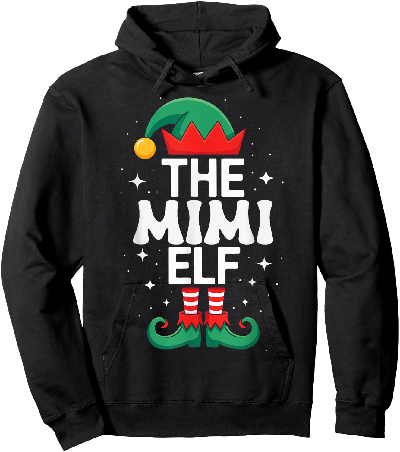 The Mimi Elf Funny Christmas Matching Family Group Hoodie - Hoodie | Black