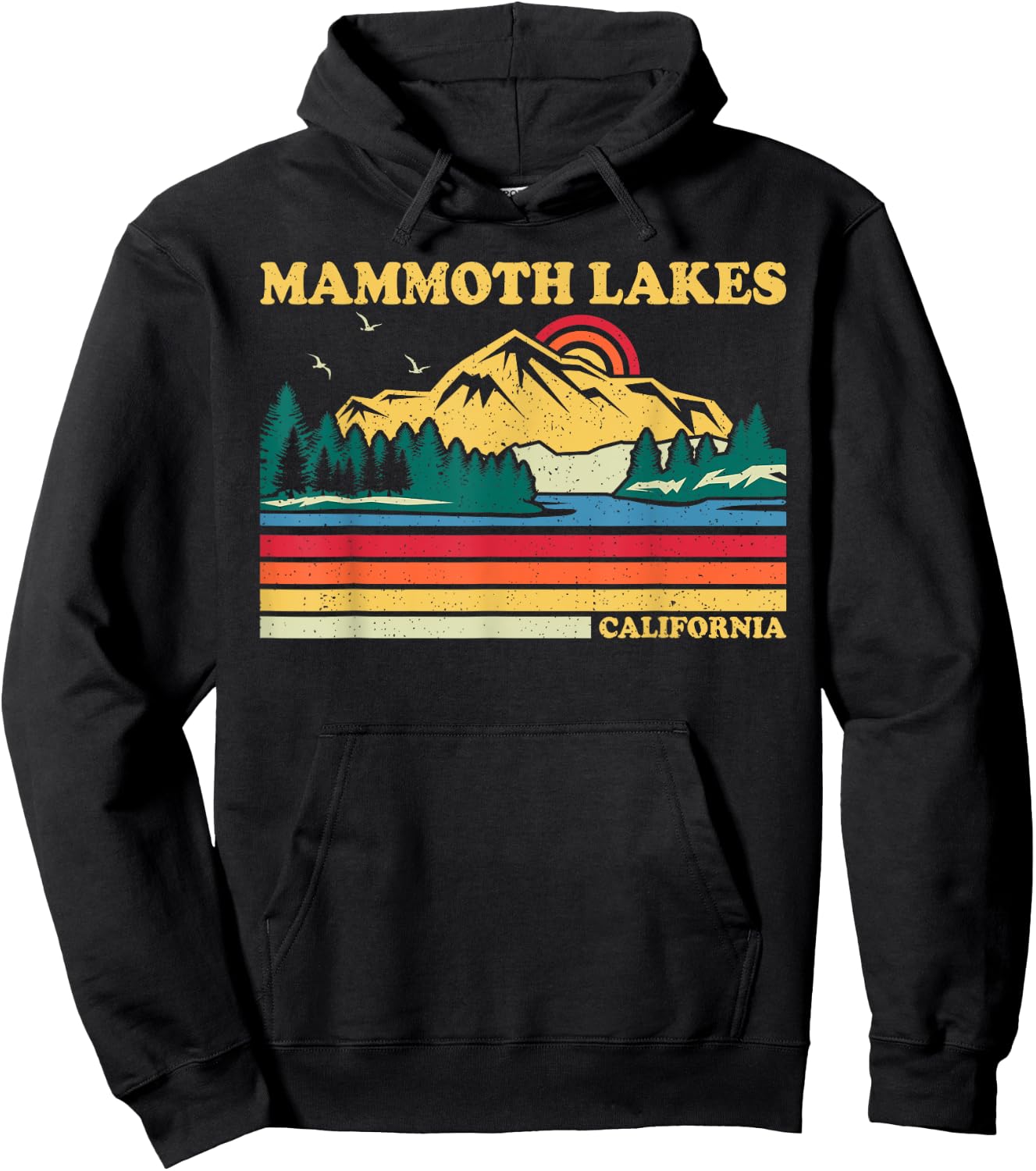Vintage Retro Family Vacation California Mammoth Lake Hoodie - Hoodie | Black