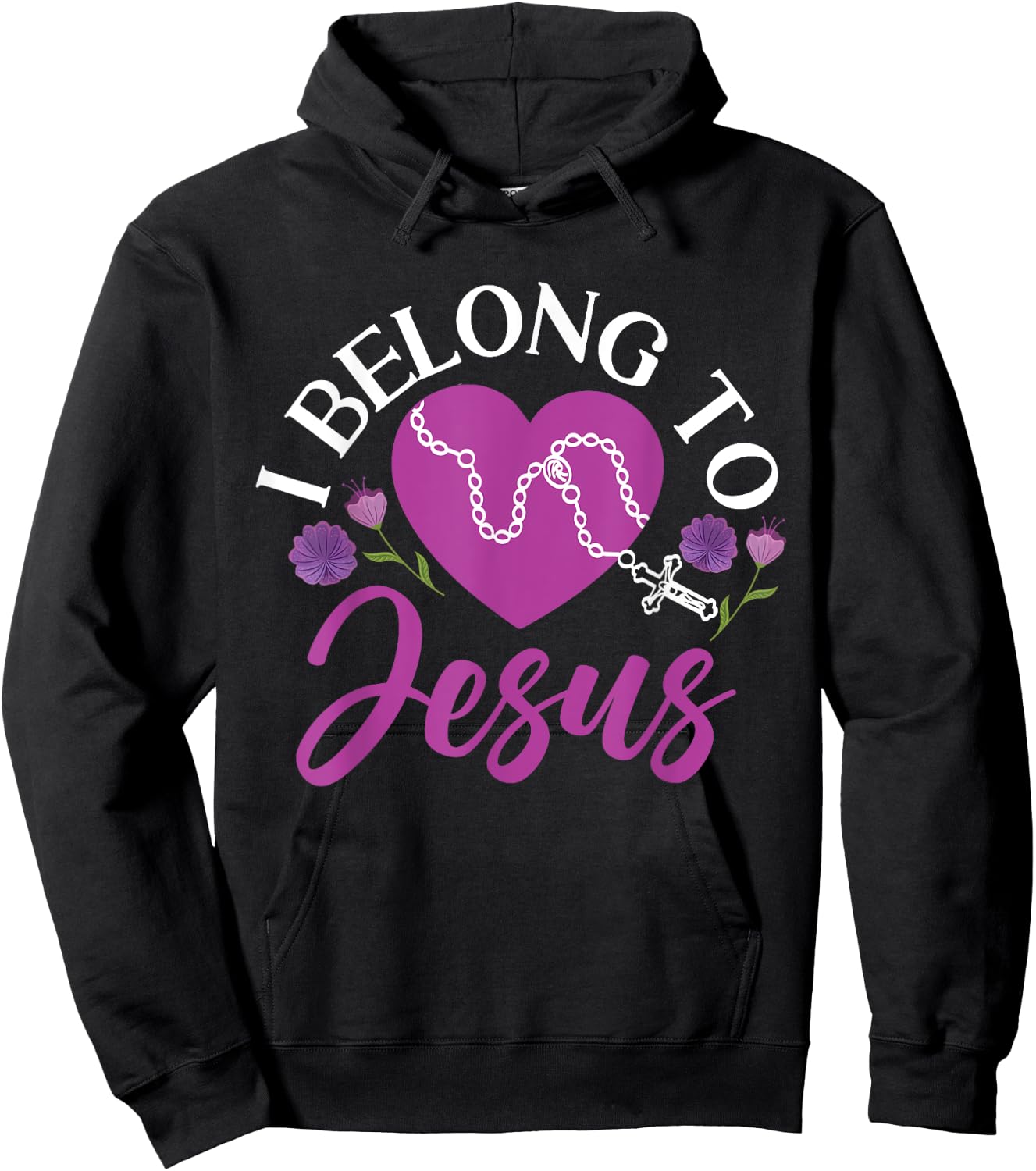 I Belong To Jesus Heart Design And Girls Hoodie - Hoodie | Black
