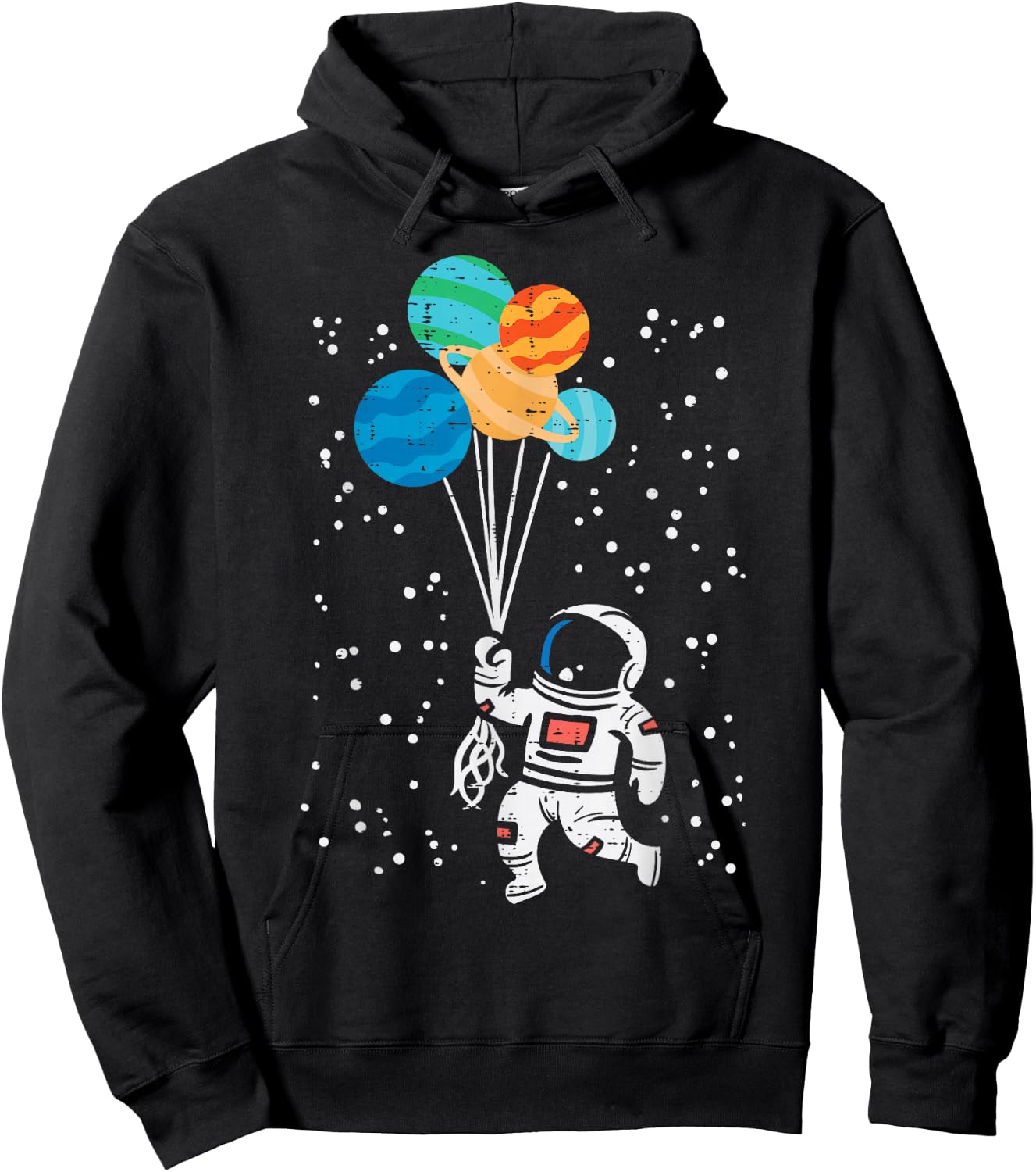Cosmos Planet Balloons Astronaut Space Kids Men Women Hoodie - Hoodie | Black