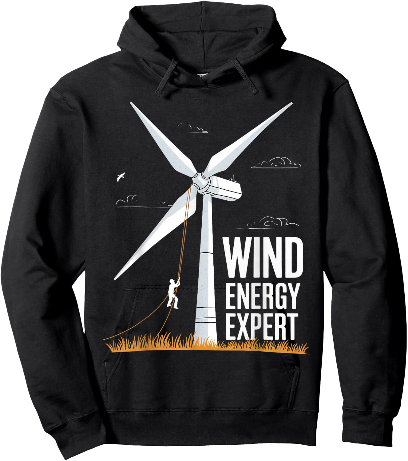 Wind Energy Expert Windmill Engineer Tech Fan Wind Turbine Hoodie - Hoodie | Black