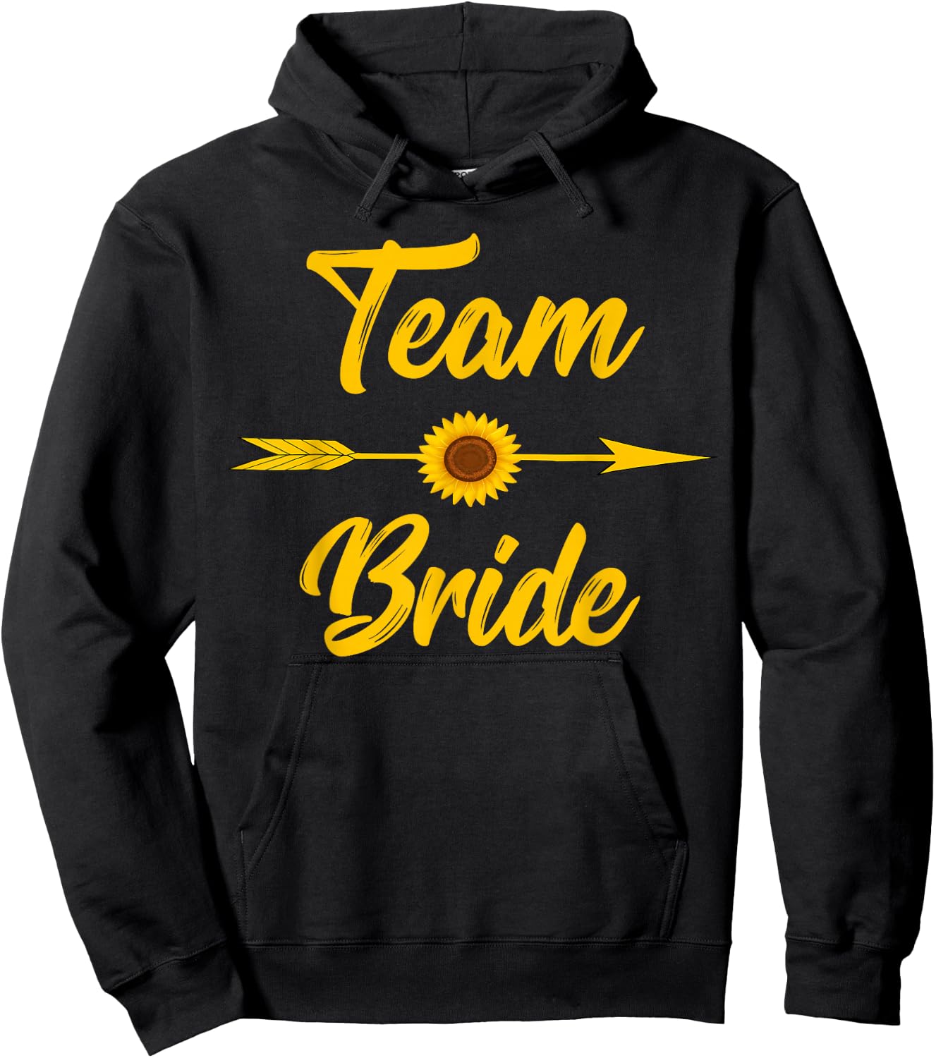 Team Bride Bachelorette Bridal Party Sunflower Floral Gift Hoodie - Hoodie | Black