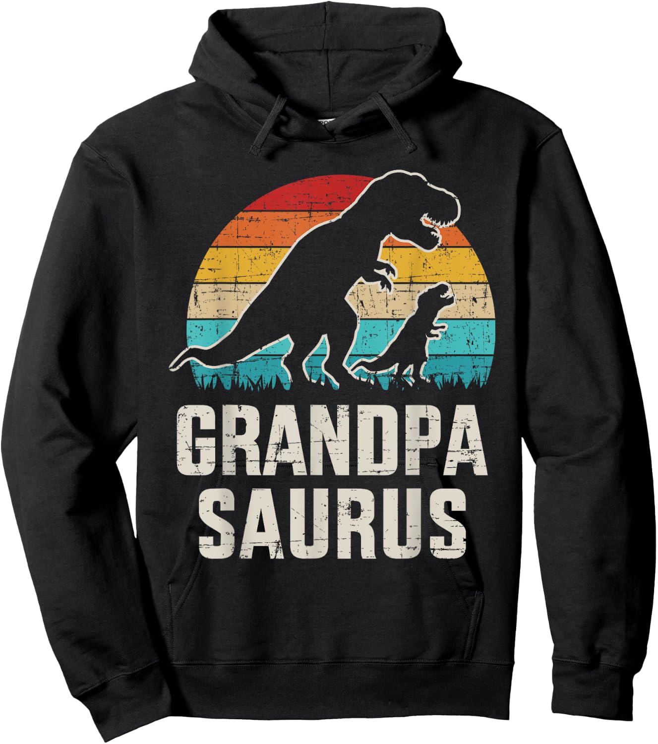 Grandpasaurus vintage dinosaur for grandpa from grandkid Hoodie - Hoodie | Black