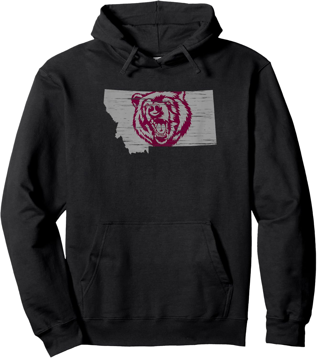 Roaring Grizzly Bear in the State of Montana Hoodie - Hoodie | Black