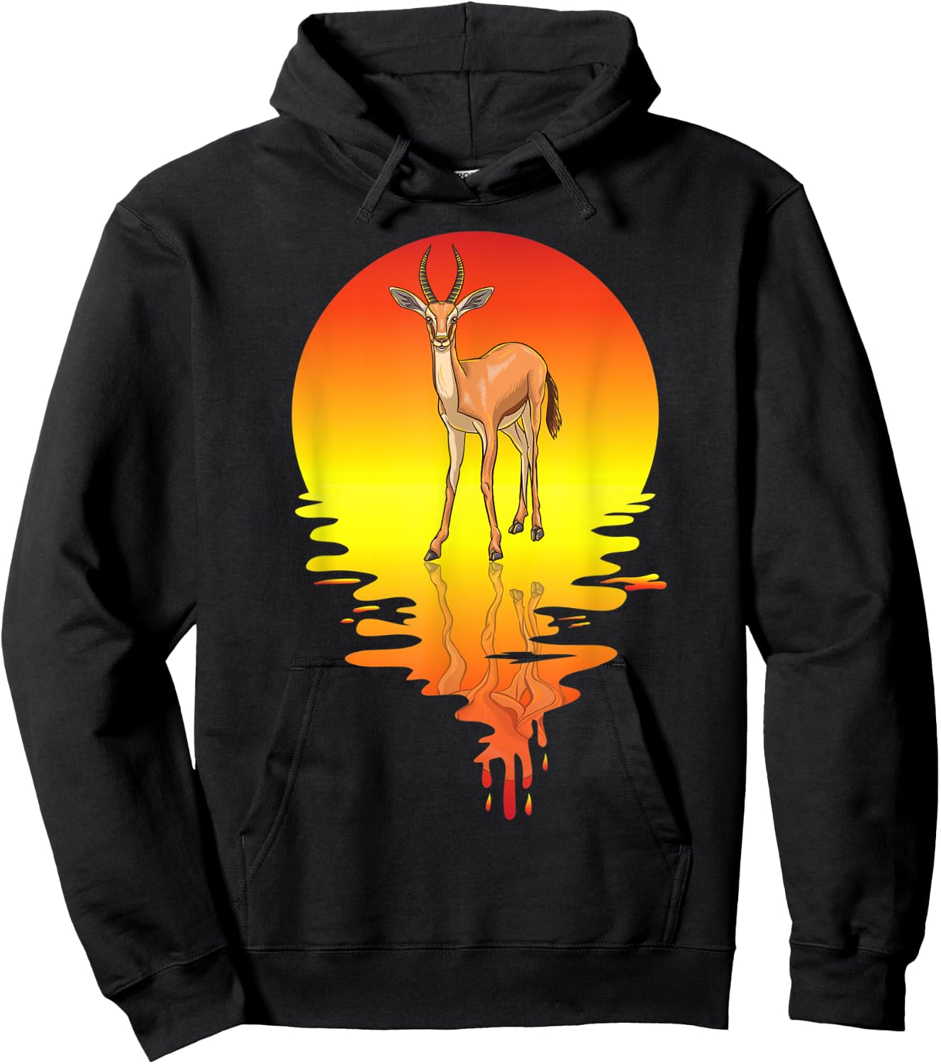 Gazelle Vaporwave Sunset Hoodie - Hoodie | Black