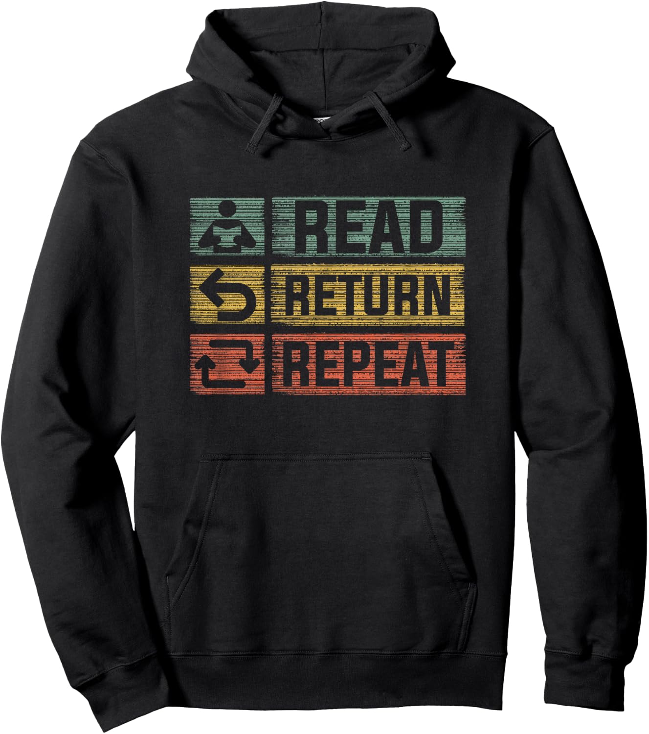 Read Return Repeat Funny Library Librarian Hoodie - Hoodie | Black