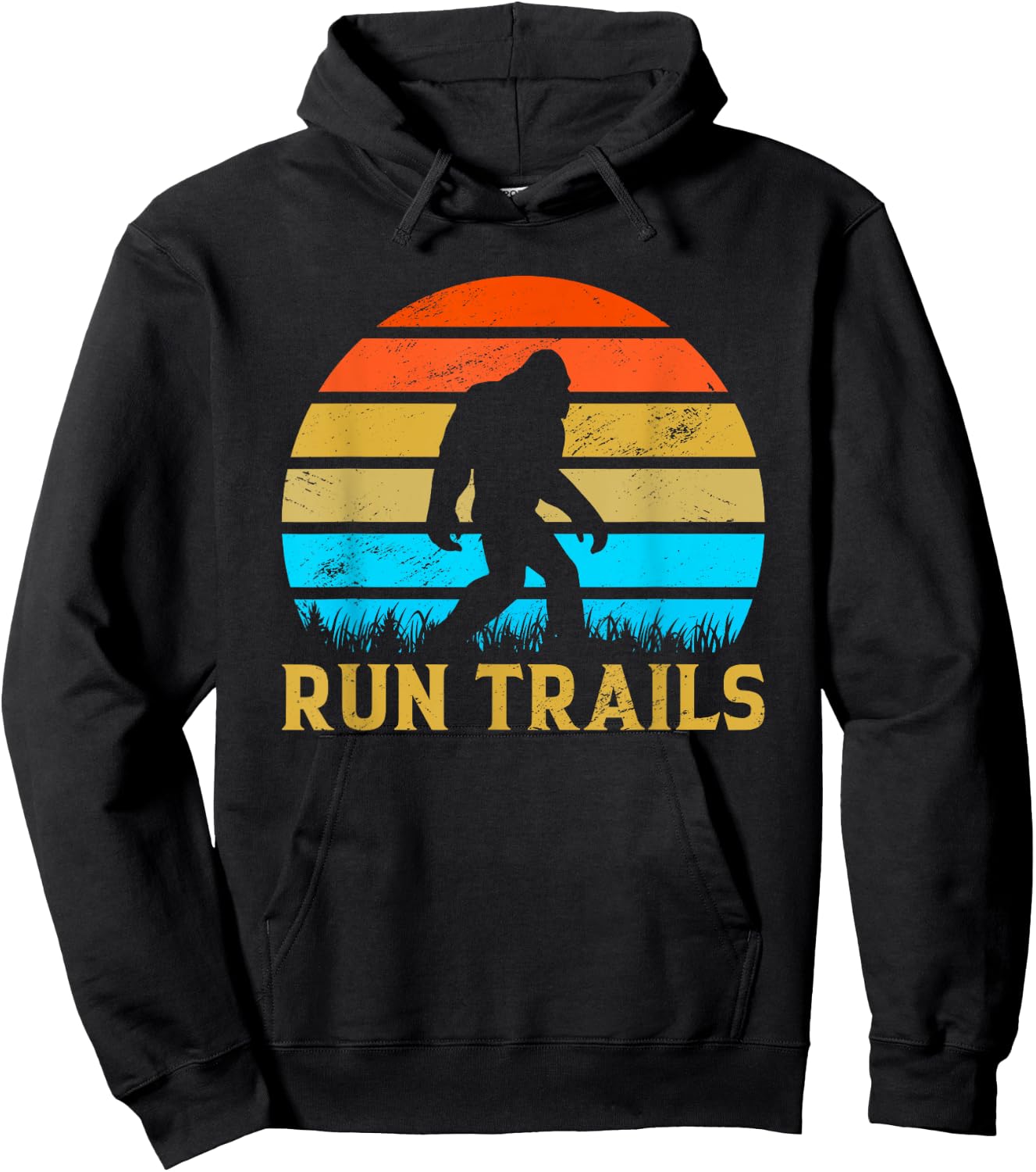 Run Trails Bigfoot Runner Yeti Believer Running Sasquatch Hoodie - Hoodie | Black