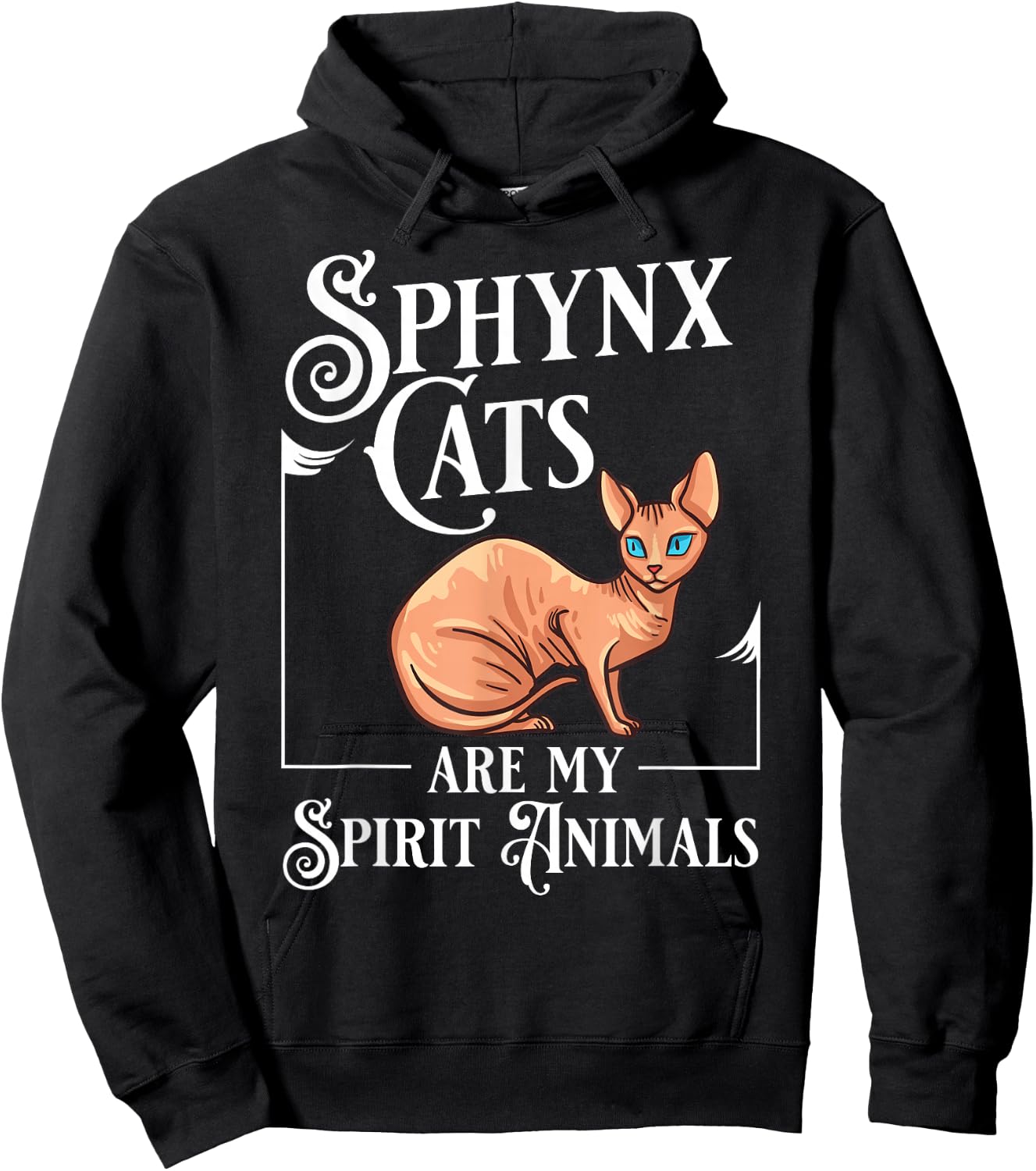 Sphynx Cat Hairless Kitten Egypt Funny Hoodie - Hoodie | Black