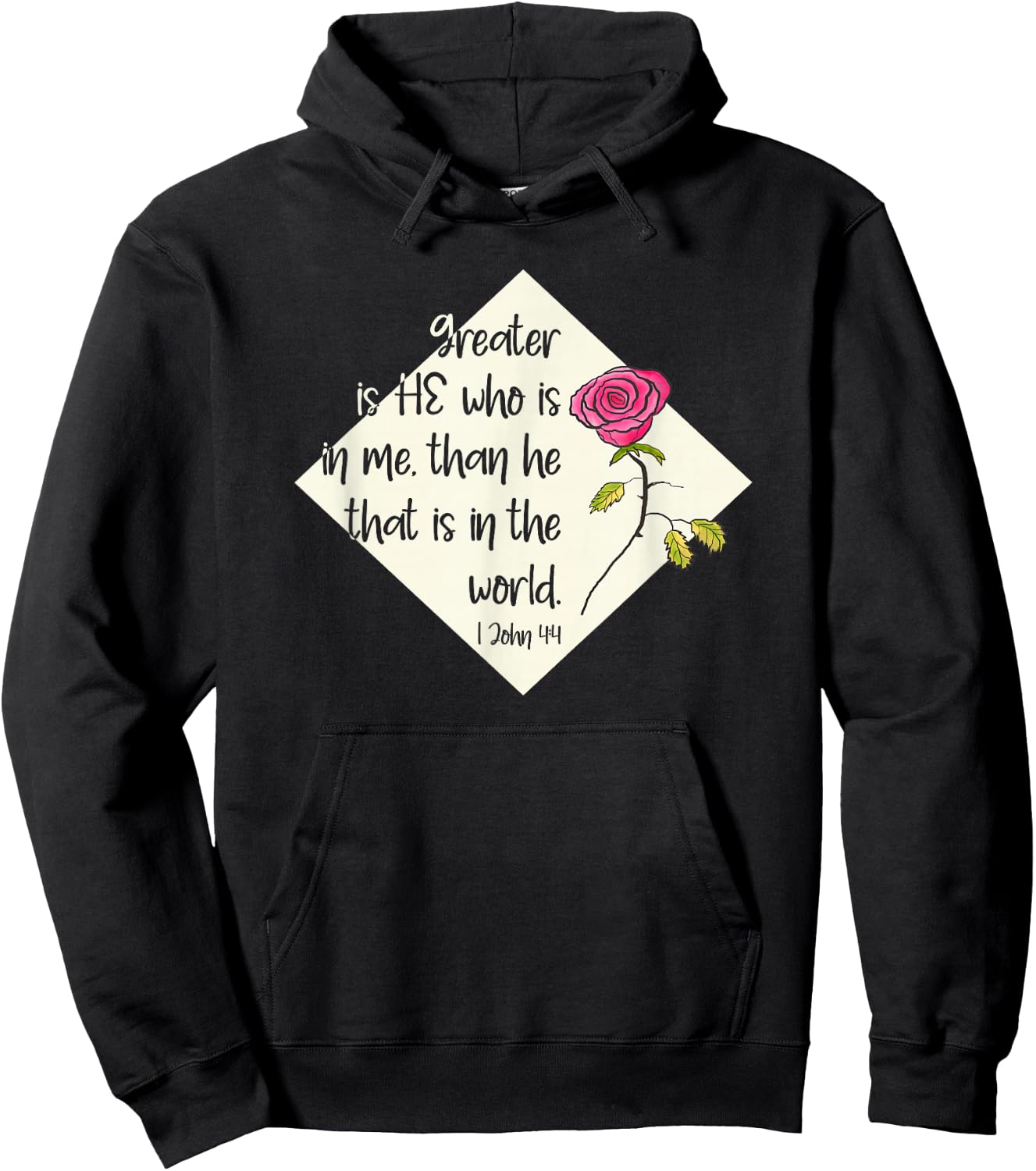 Greater Is He Who Is In Me Christian Faith Encouragement Hoodie - Hoodie | Black