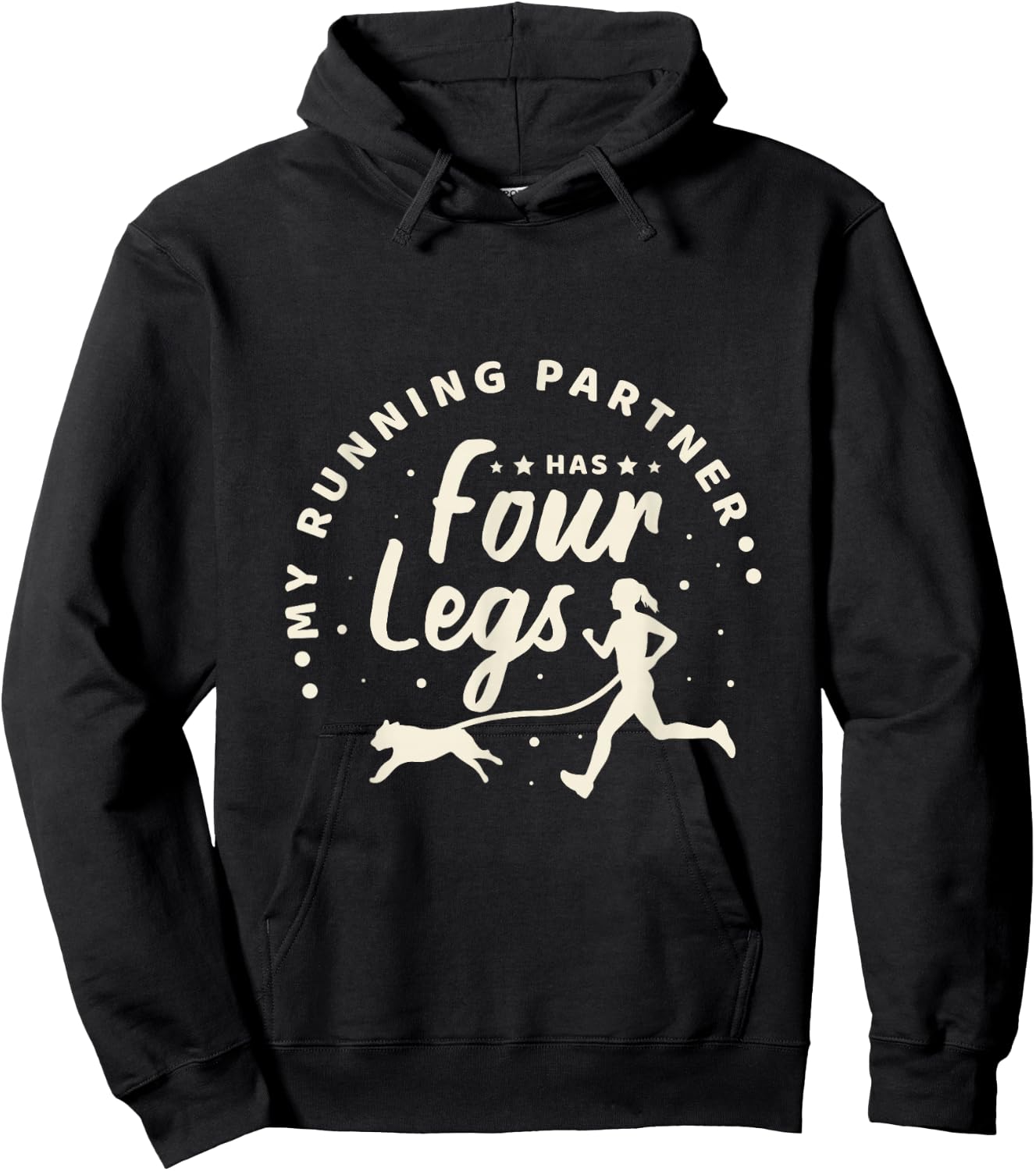 Canicross Trail Running Saying Jogging with Dog Gift Hoodie - Hoodie | Black