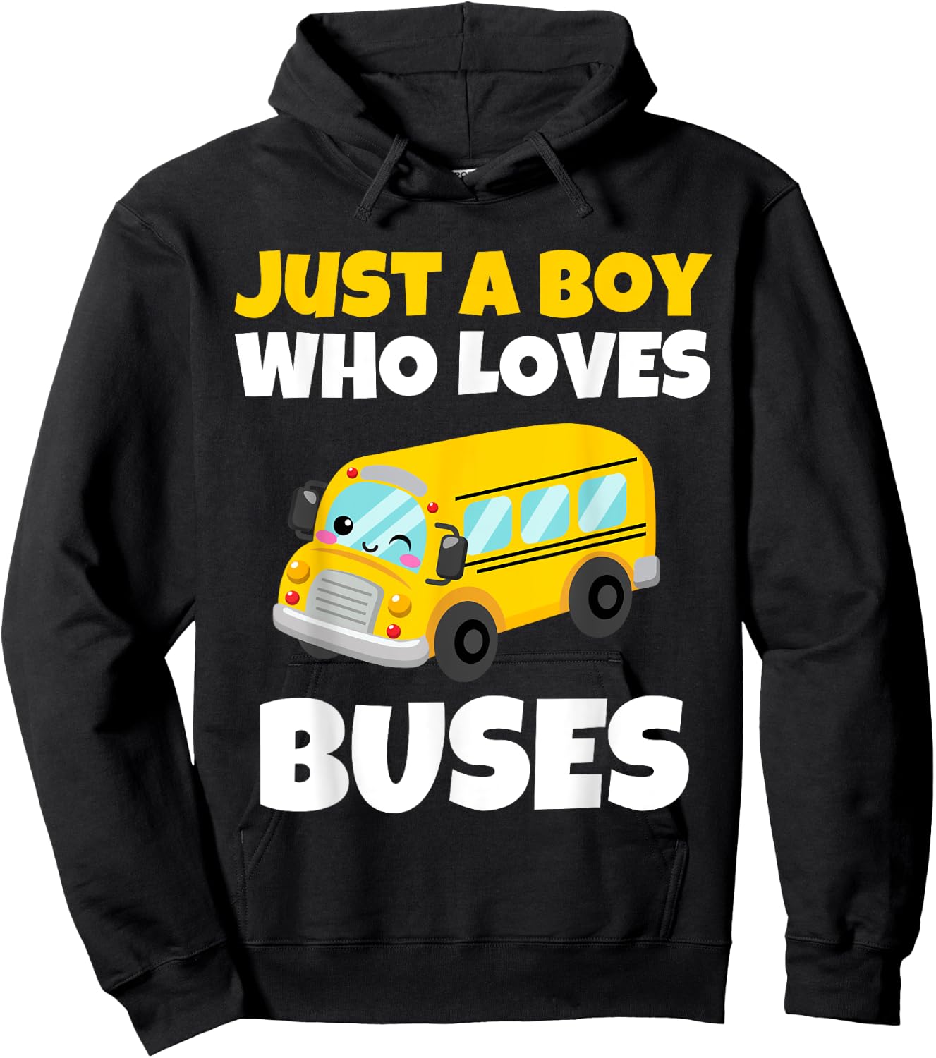 Just A Boy Who Loves Buses Birthday Yellow School Bus Lover Hoodie - Hoodie | Black