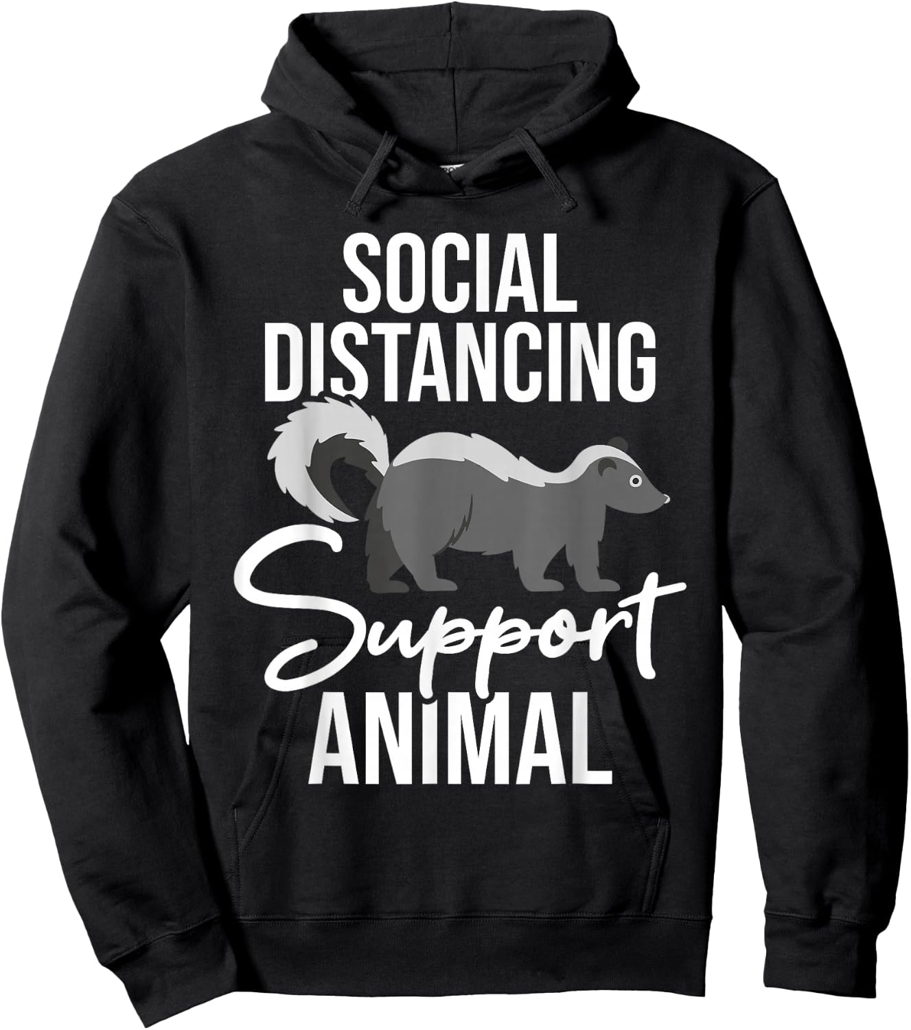 Social Distancing - Skunk Wildlife Lover Zookeeper Zoologist Hoodie - Hoodie | Black