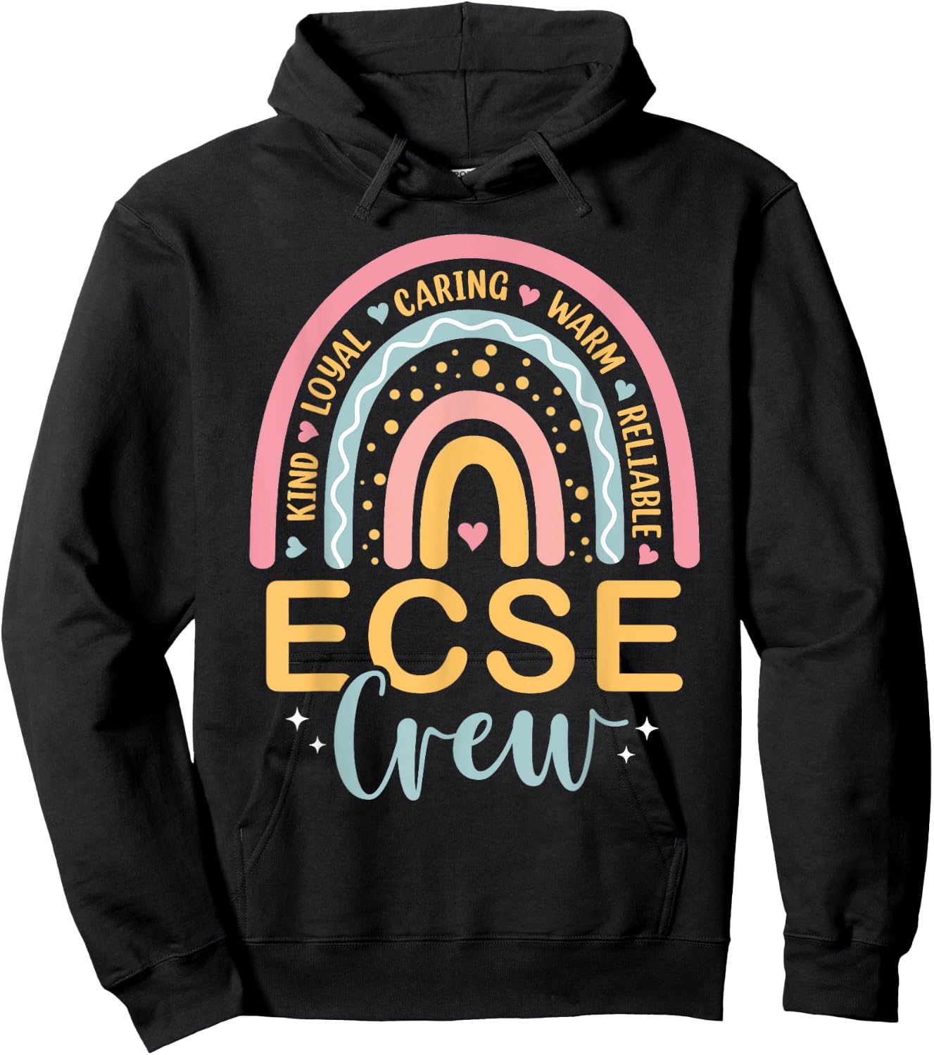 Early Childhood Special Education SPED Rainbow ECSE Crew Hoodie - Hoodie | Black