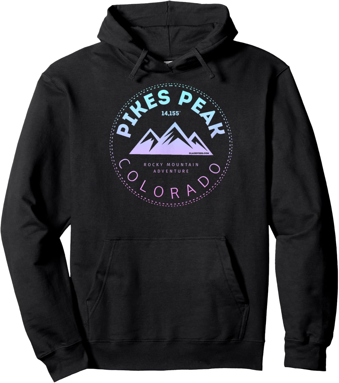Pikes Peak Colorado - Rocky Mountain Retro Hoodie - Hoodie | Black