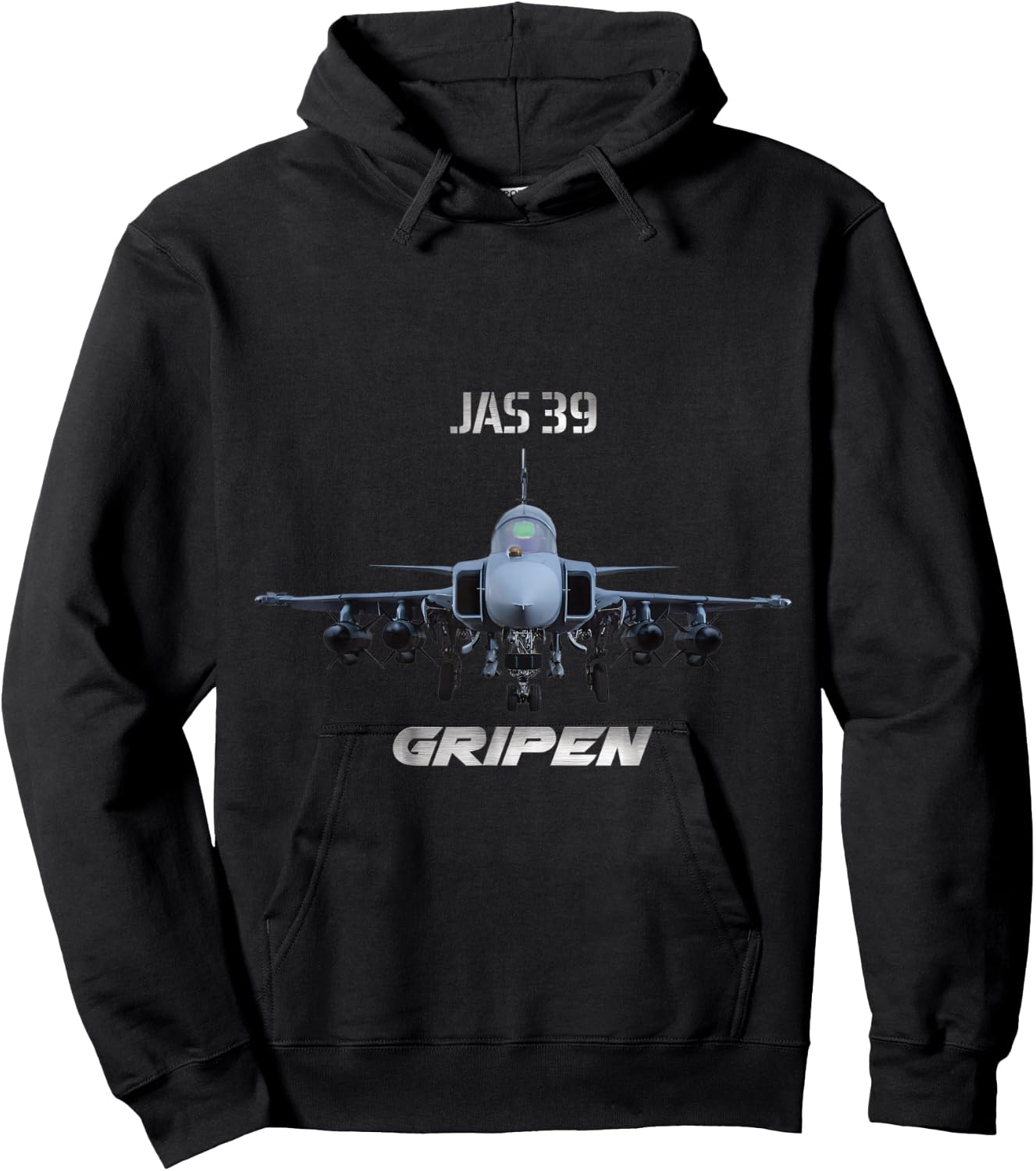 Military aircraft JAS 39 Gripen Hoodie - Hoodie | Black