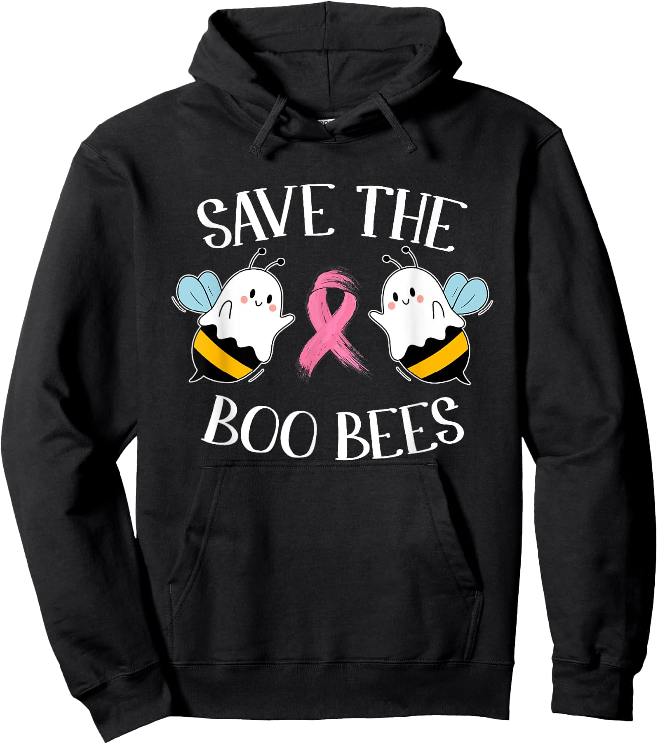 Save The Boo-Bees Lazy Halloween Costume Breast Cancer Hoodie - Hoodie | Black