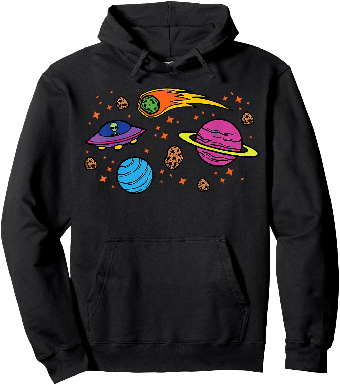 Space Planets Galaxy Universe, Men Women Kids, Funny Space Hoodie - Hoodie | Black