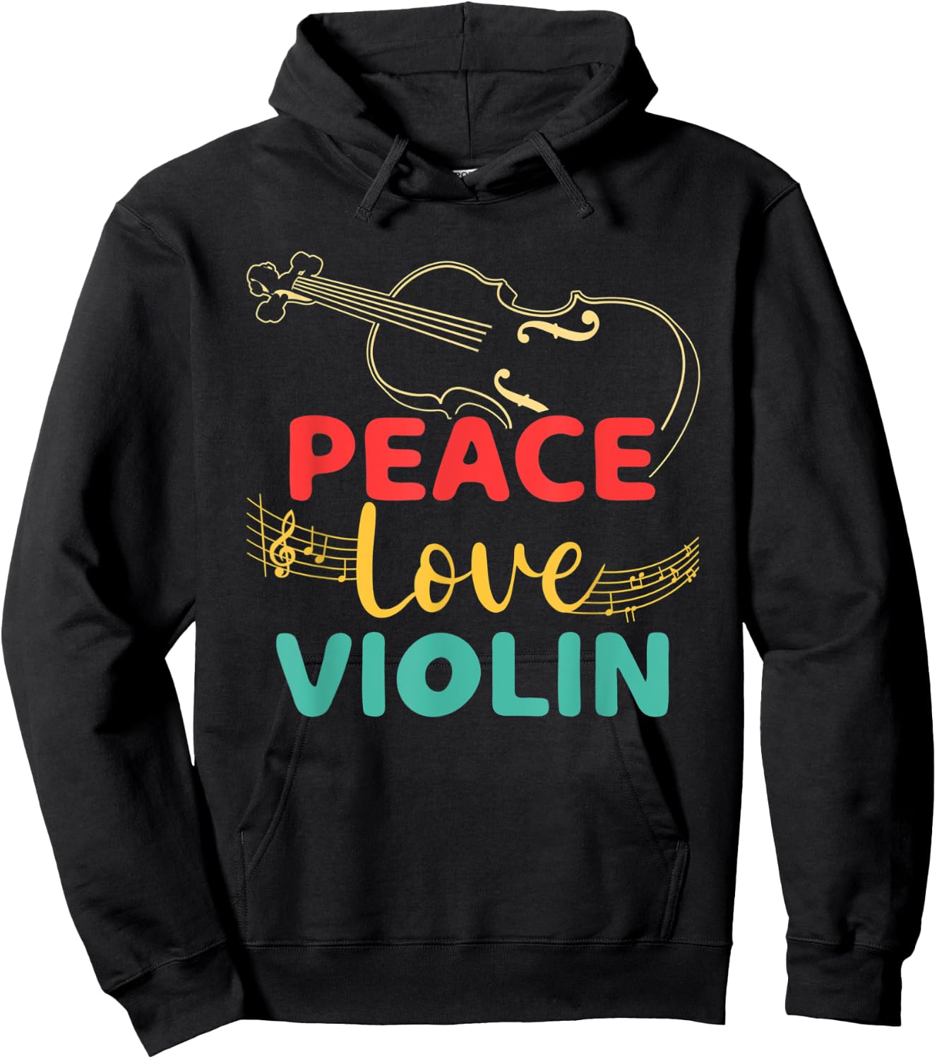 Peace Violin Love Fiddle Player Violinist Instrument Concert Hoodie - Hoodie | Black