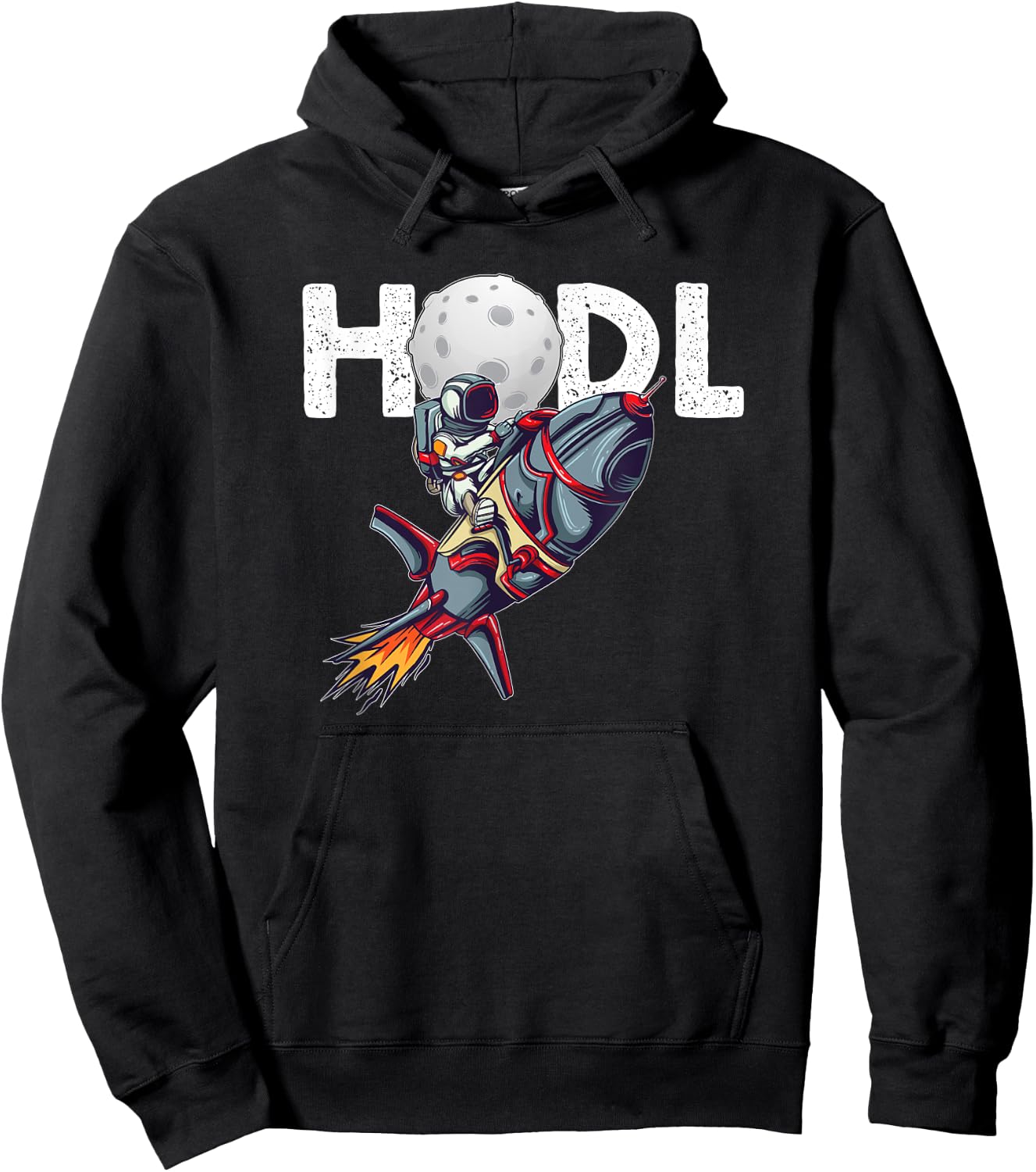 Bitcoin "HODL" Astronaut Crypto To The Moon Funny Hoodie - Hoodie | Black