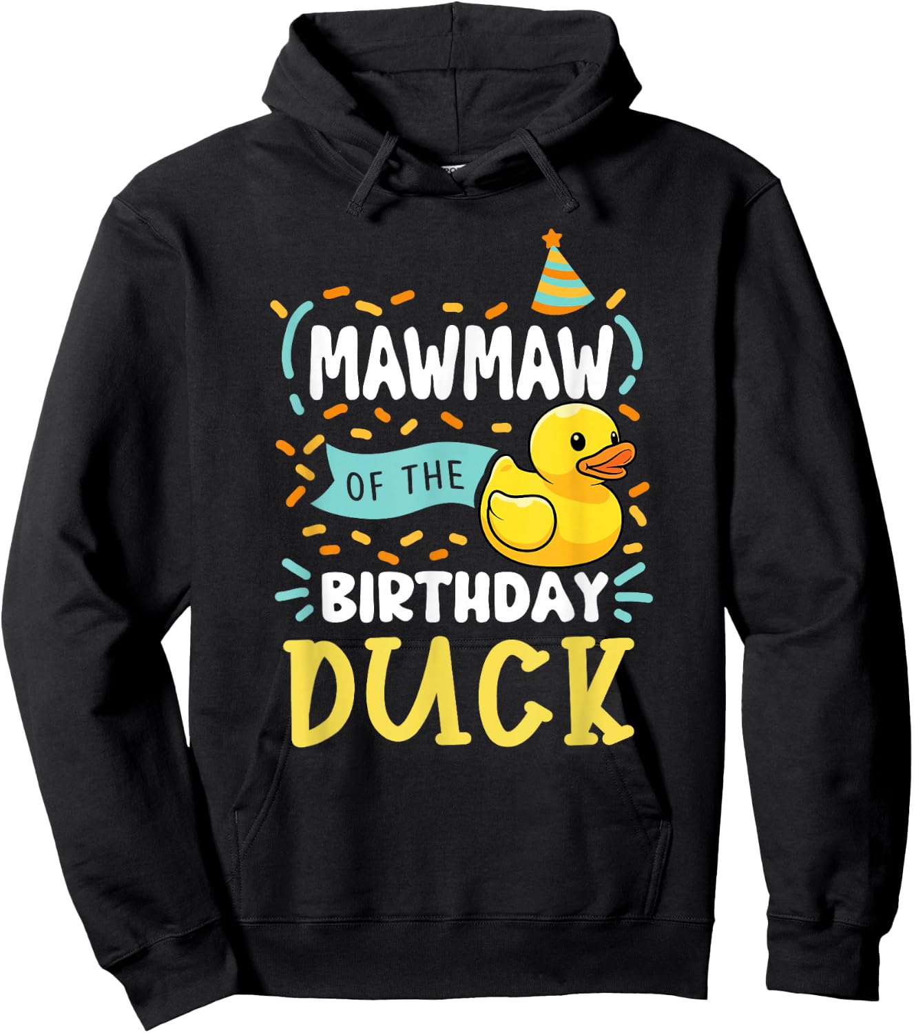 Mawmaw of The Birthday Duck Boy Rubber Duck Bday Family Hoodie - Hoodie | Black