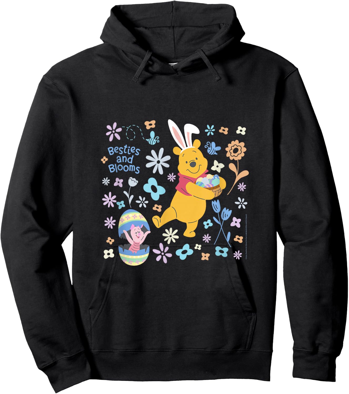 Disney Winnie the Pooh & Piglet Easter Besties and Blooms Hoodie - Hoodie | Black