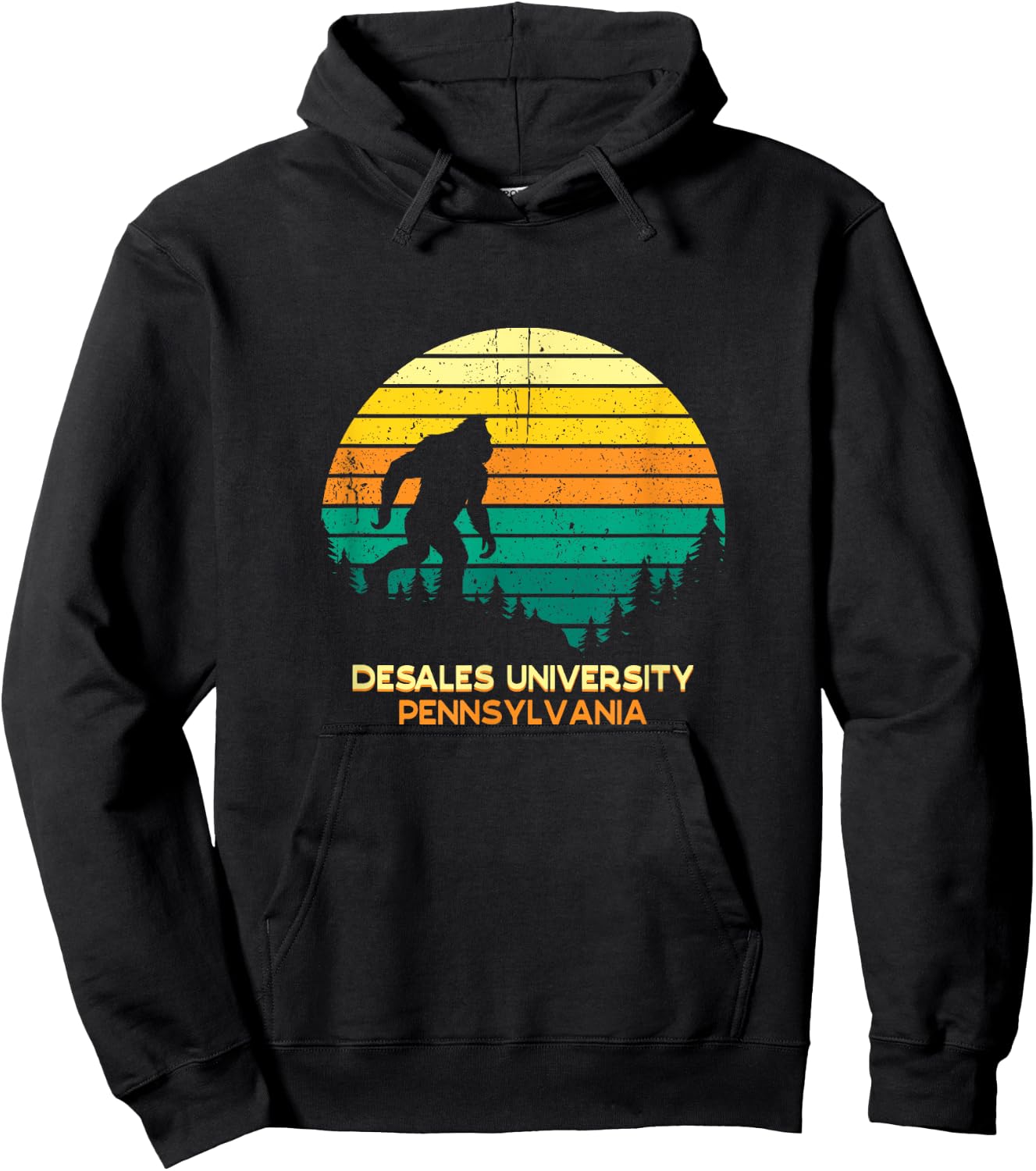 Retro DeSales University, Pennsylvania Big foot Souvenir Hoodie - Hoodie | Black