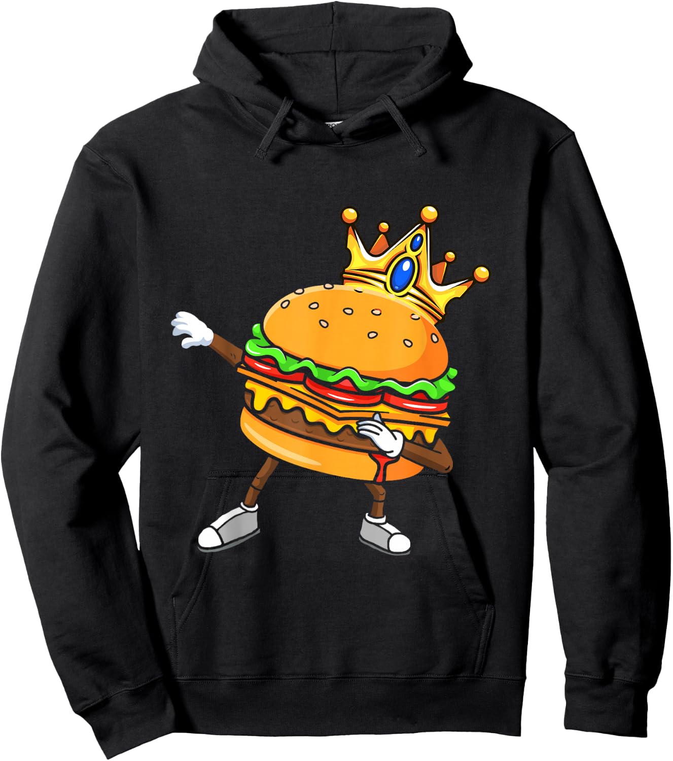 Dabbin King Of Burgers Burger Dab Dancing Men Women Boy Girl Hoodie - Hoodie | Black