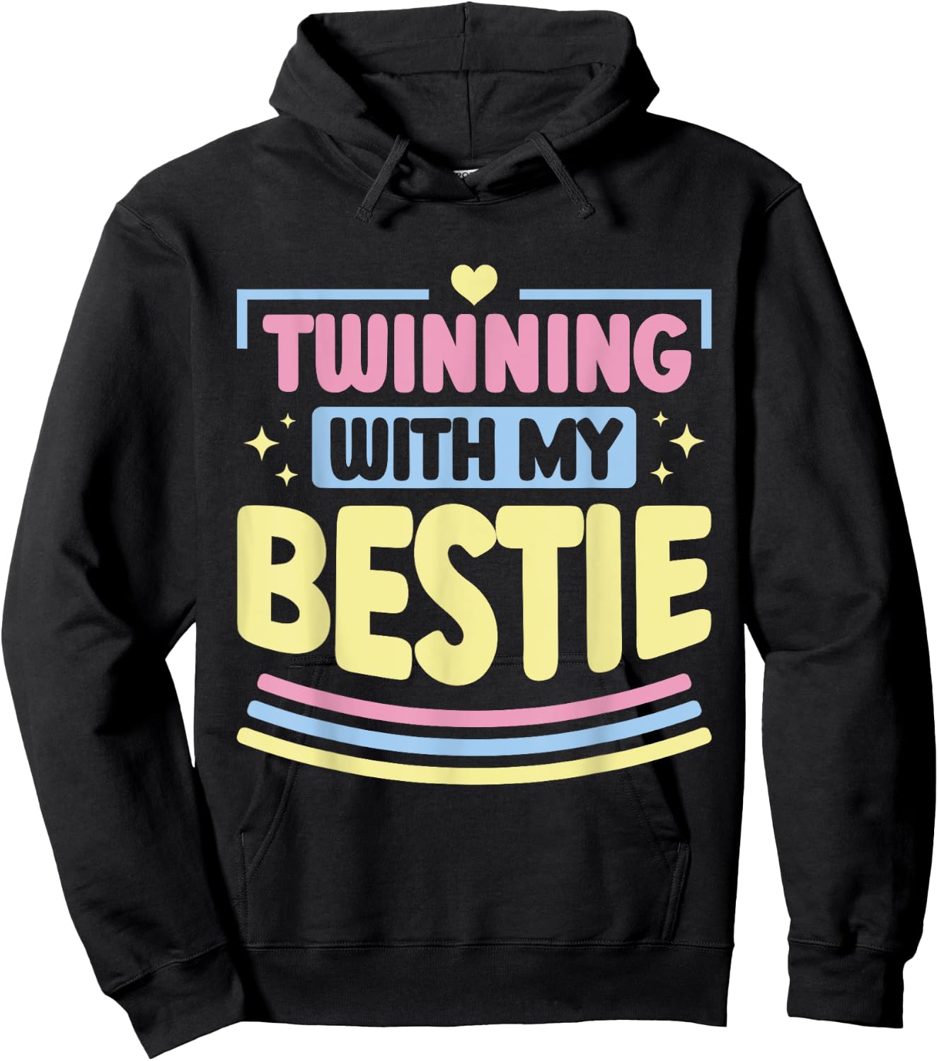 Friends Matching Twins Day Kids Bestie Hoodie - Hoodie | Black
