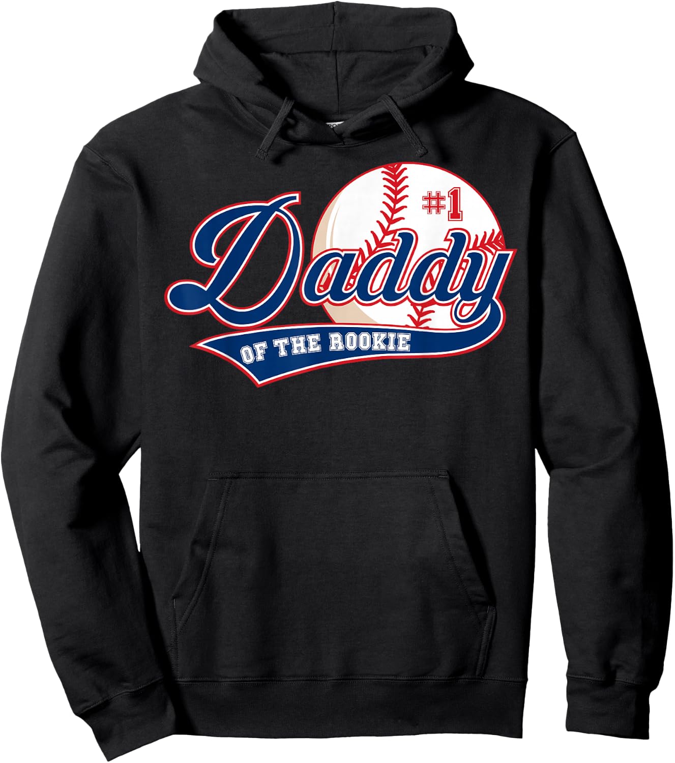 Daddy of Rookie of Year 1st Birthday Baseball Theme Matching Hoodie - Hoodie | Black