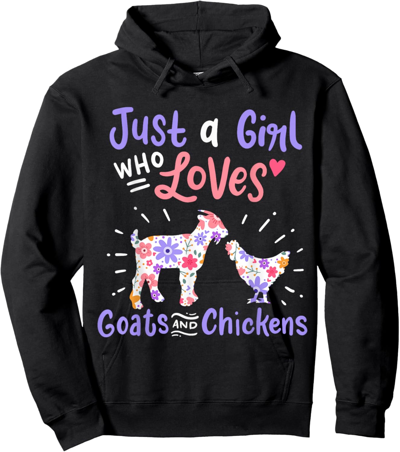 Goat Chicken Just A Girl Who Loves Goats And Chickens Hoodie - Hoodie | Black