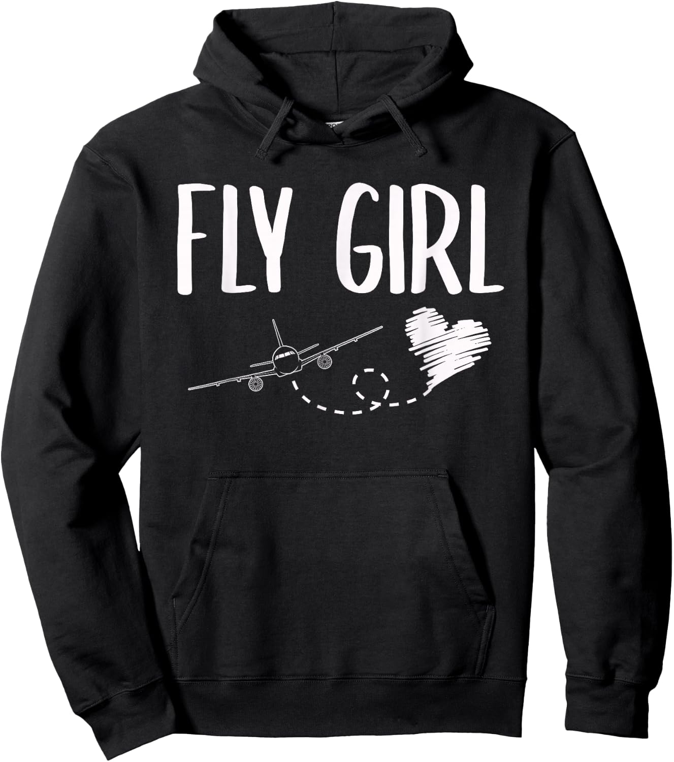 Plane Airplane Flying Travel Flight Attendant Fly Girl Heart Hoodie - Hoodie | Black