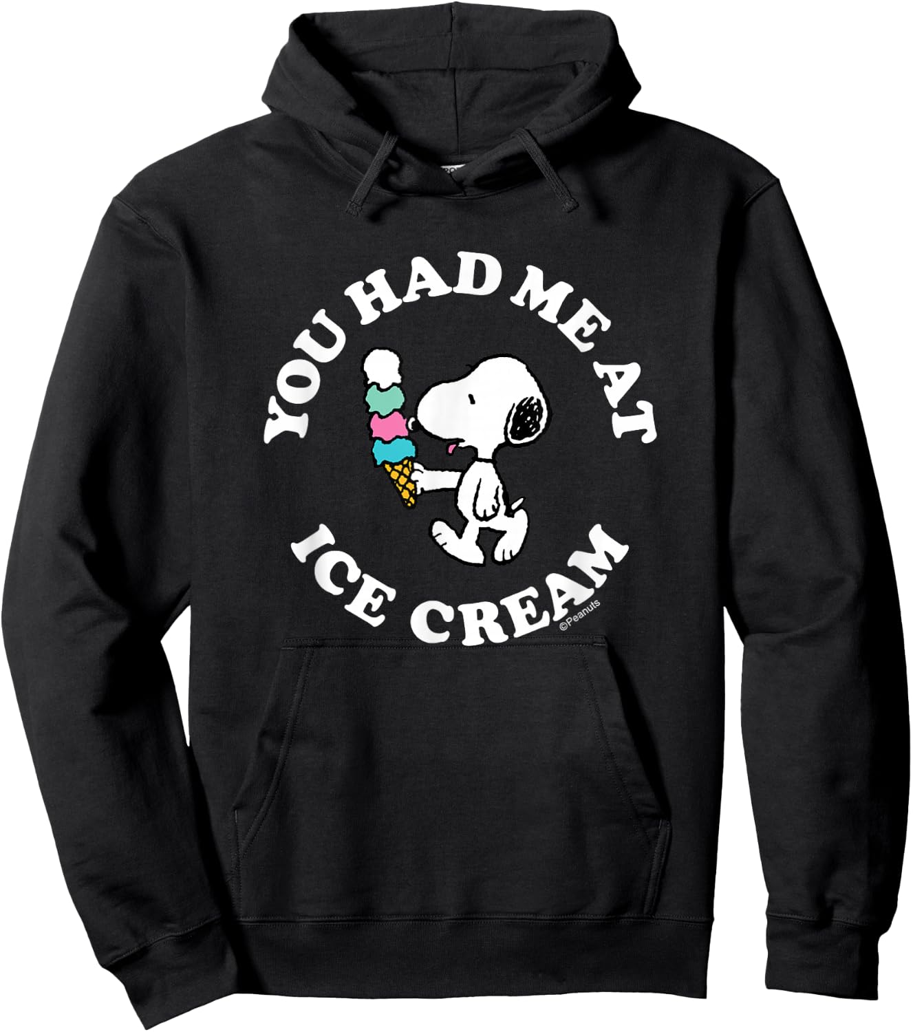 Peanuts - Snoopy You Had Me At Ice Cream Hoodie - Hoodie | Black
