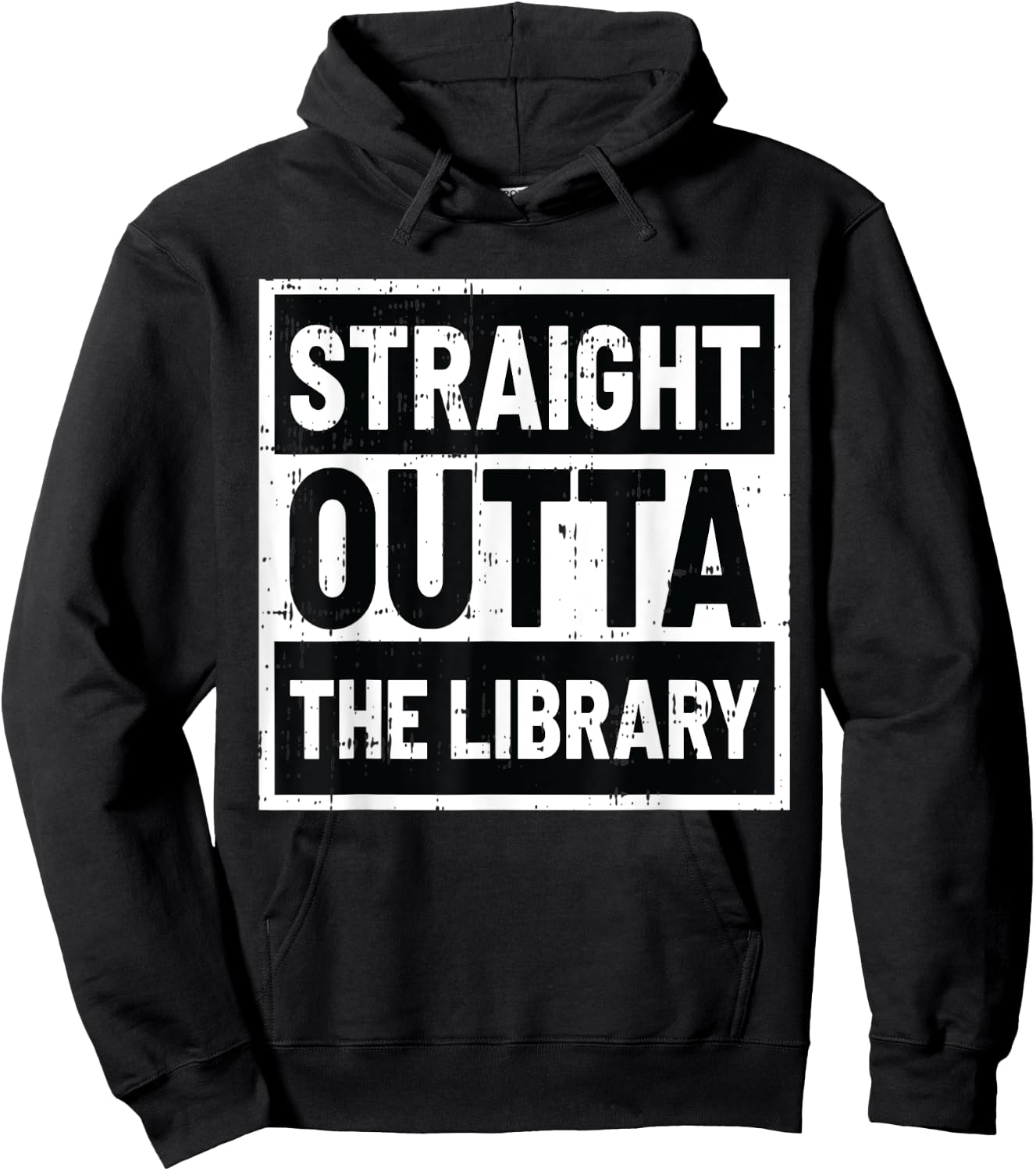 Straight Outta The Library Black Fun-ny Librarian Gift Hoodie - Hoodie | Black