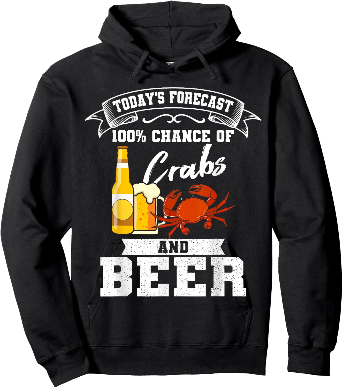 Crabs and Beer Chesapeake Blue Crab Shirt Crabbing Men Women Hoodie - Hoodie | Black