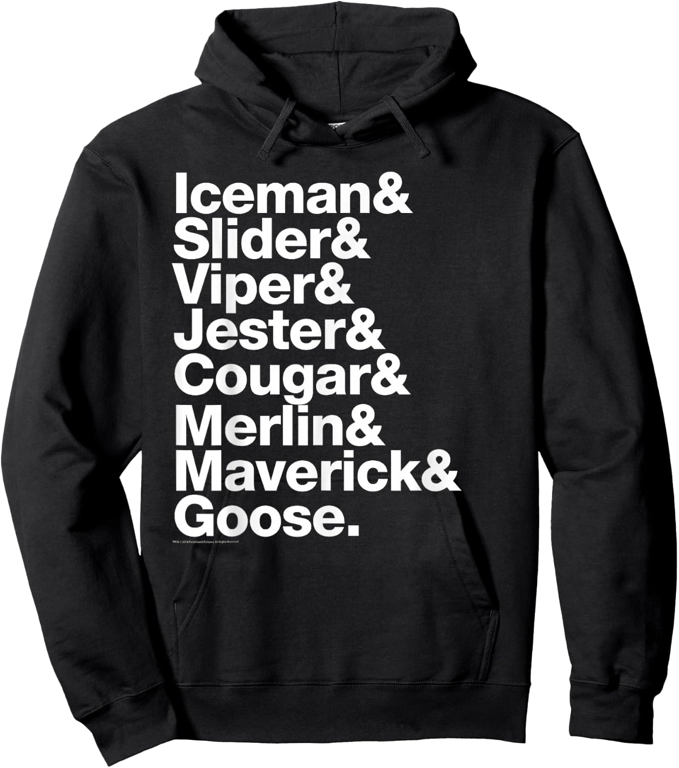 Top Gun List of Pilot Names White Text Action Movie Hoodie - Hoodie | Black
