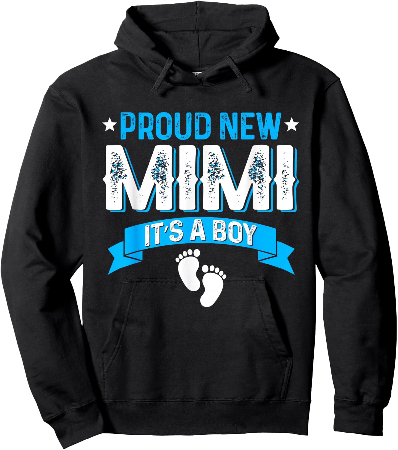 Funny Family Gender Reveal Proud New Mimi It's A Boy Hoodie - Hoodie | Black