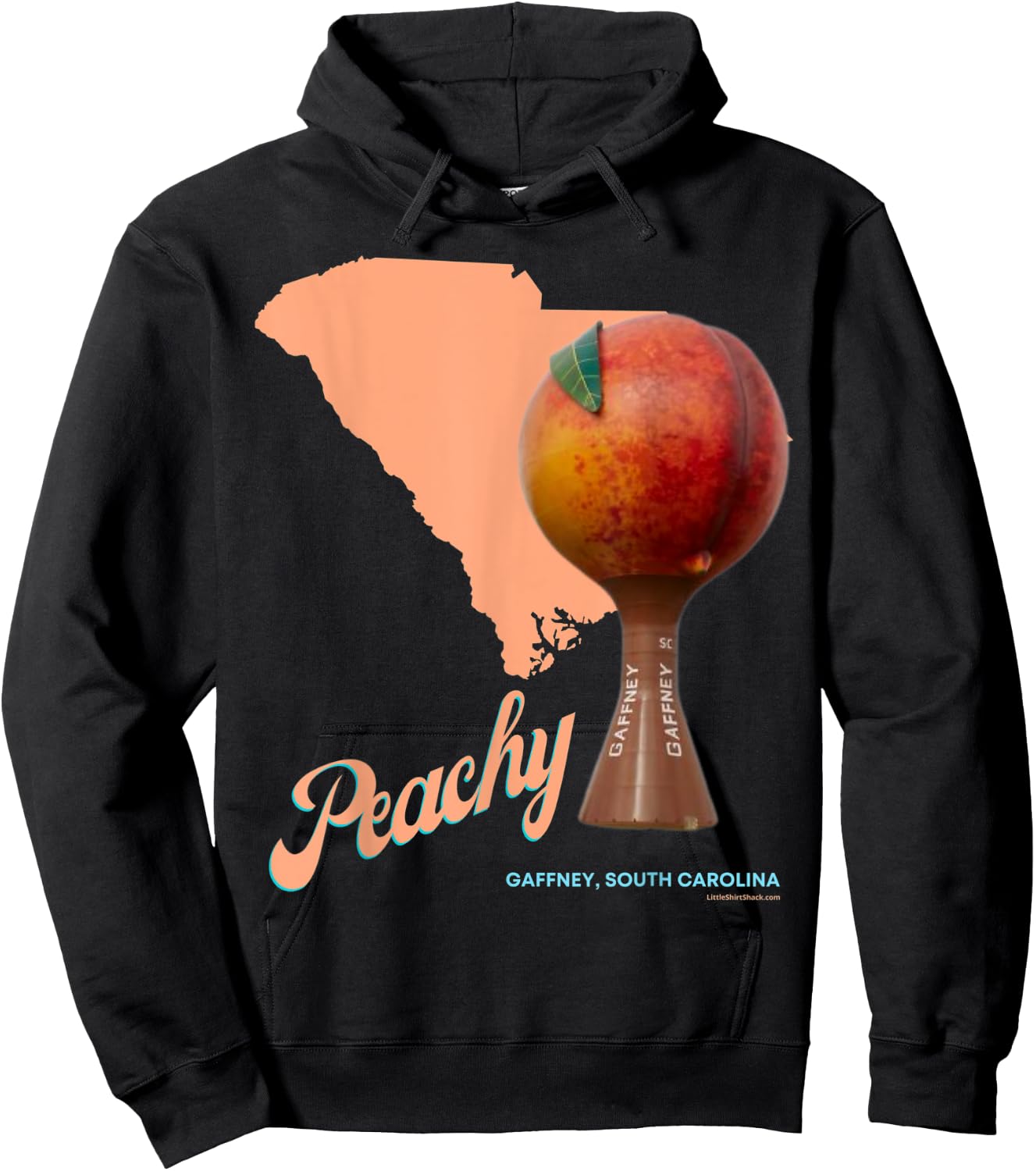 Peach Gaffney SC South Carolina Festival Peachoid Hoodie - Hoodie | Black