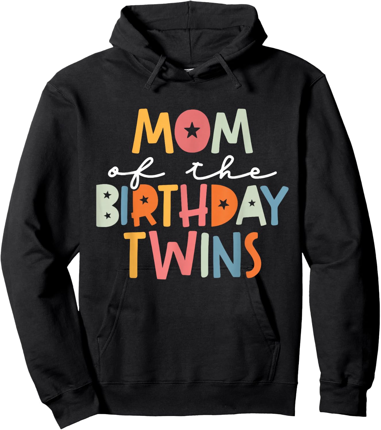 Mom Of The Birthday Twins Kids Great Mommy Of Twins Bday Hoodie - Hoodie | Black