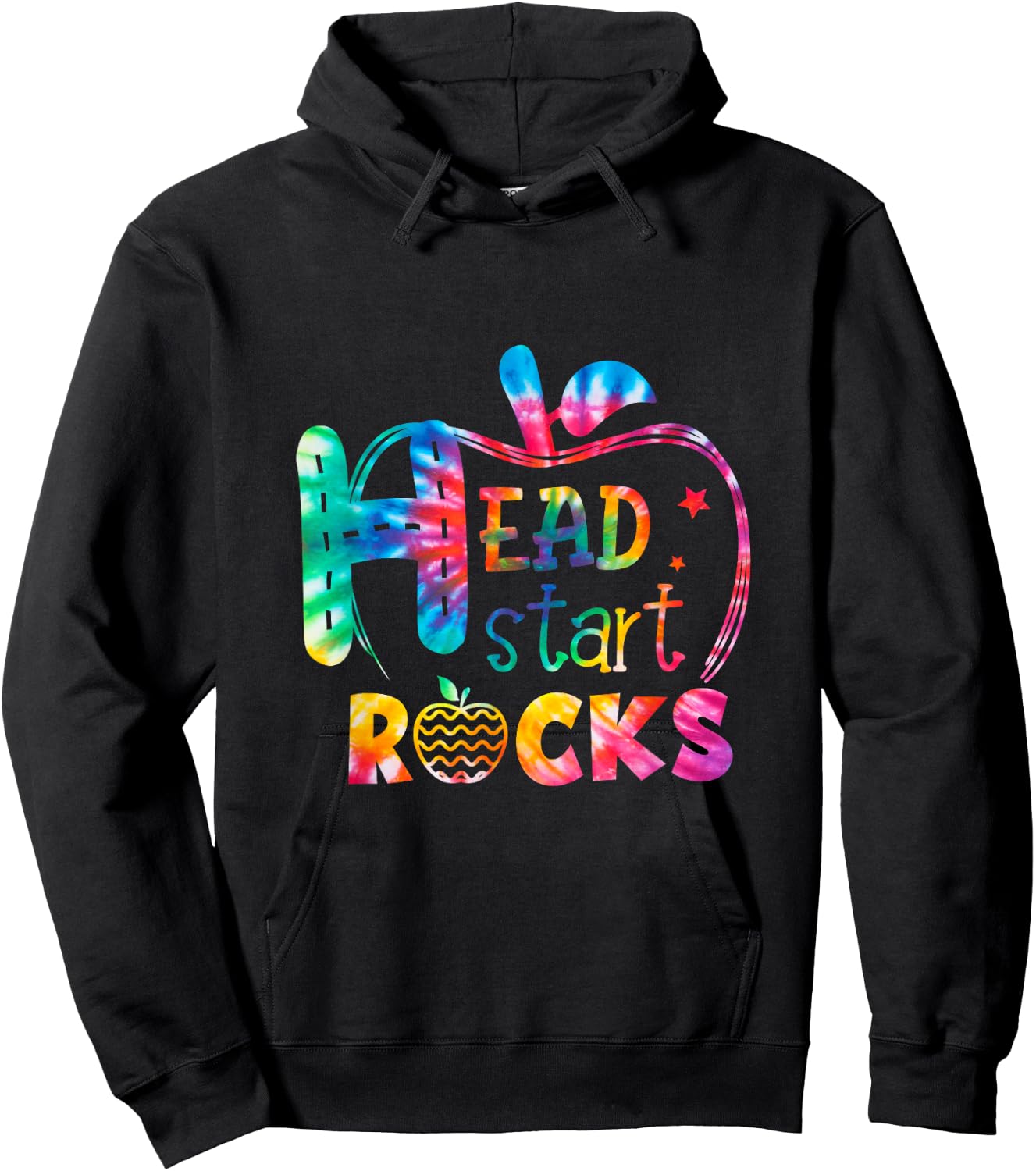Hello Head Start Rock Tie Dye Back to School Teacher Women Kids Hoodie - Hoodie | Black