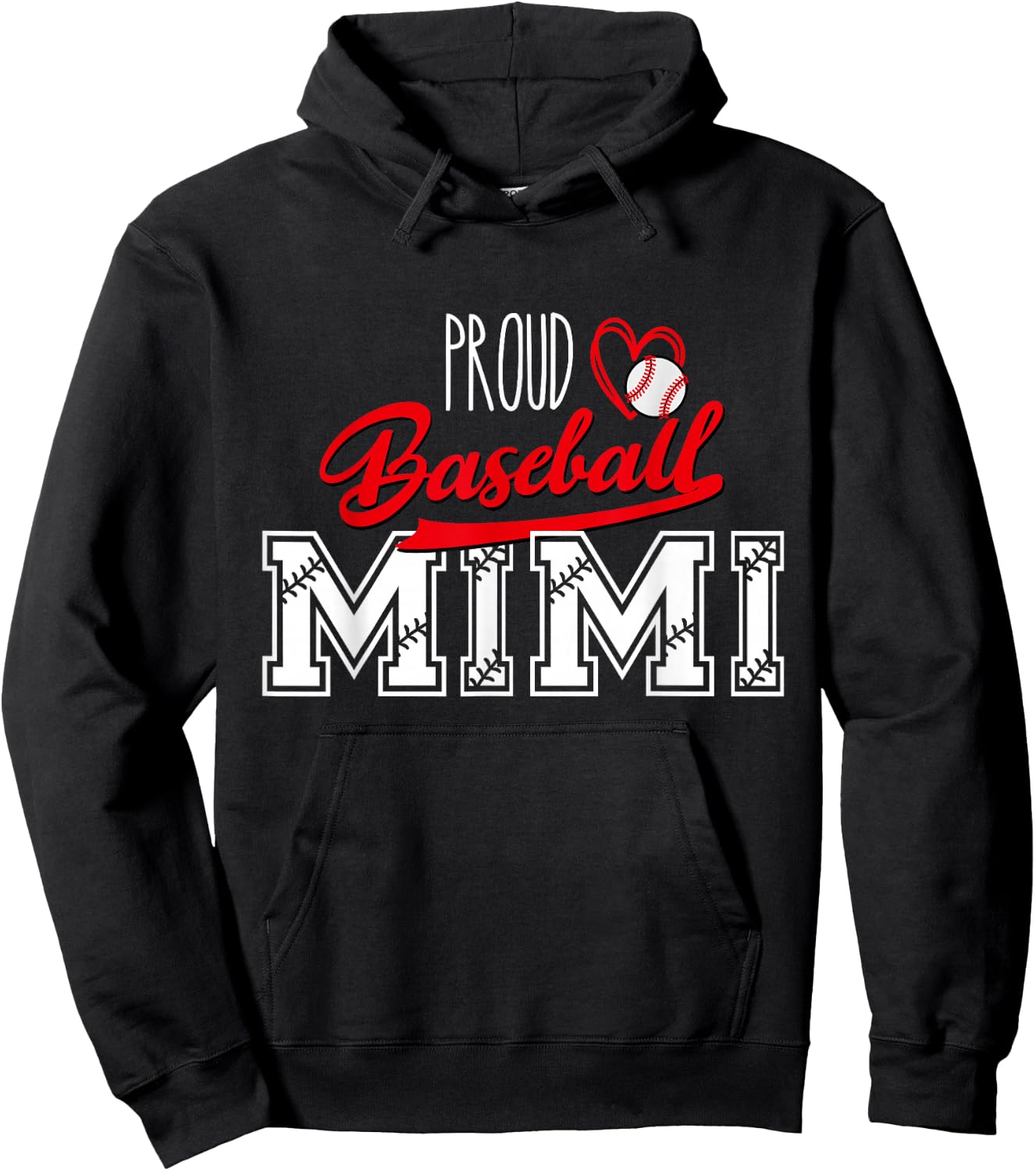 Proud Baseball Mimi Grandma Sport Women Mother's Day Hoodie - Hoodie | Black