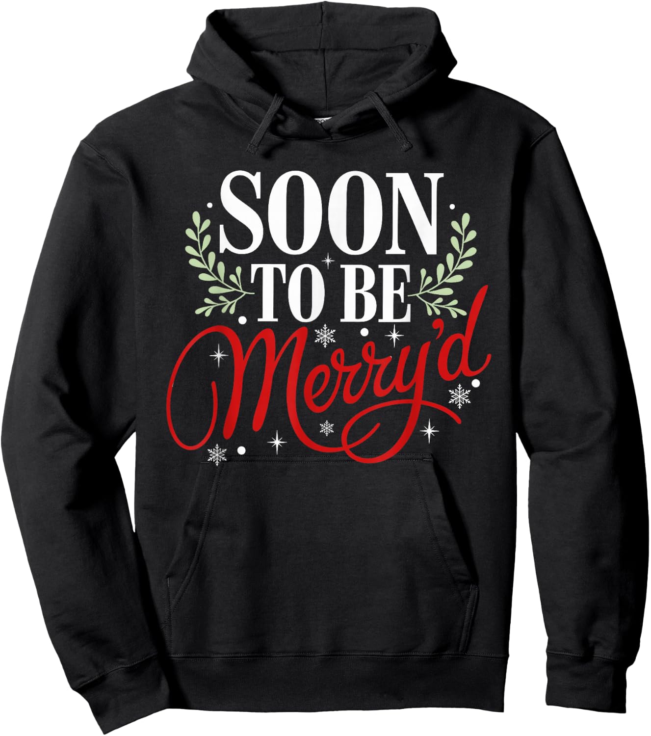 Soon to Be Merry'd Christmas Engaged Fiance Santa Couples Hoodie - Hoodie | Black