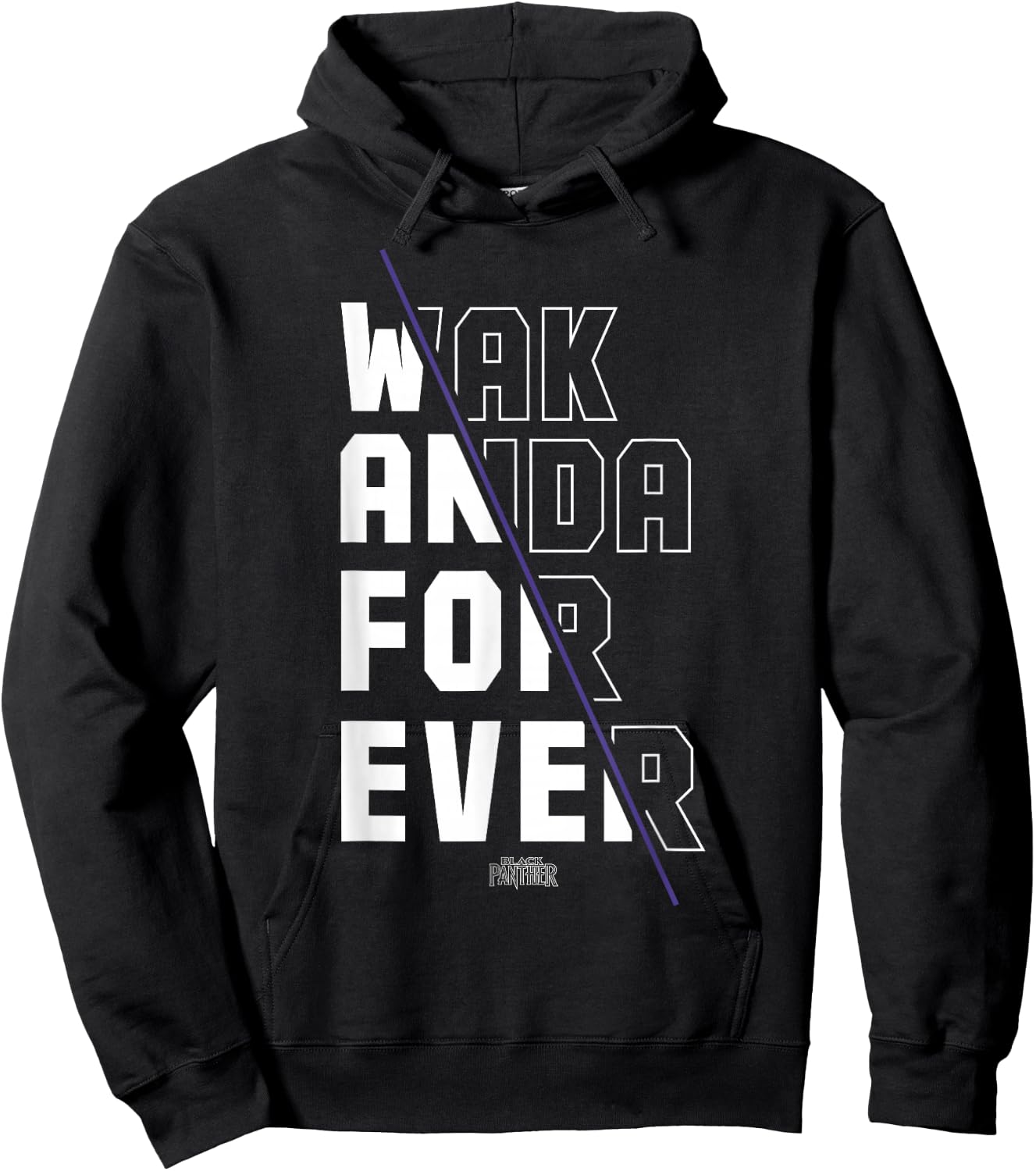 Marvel Black Panther Wakanda Forever Divided Hoodie - Hoodie | Black