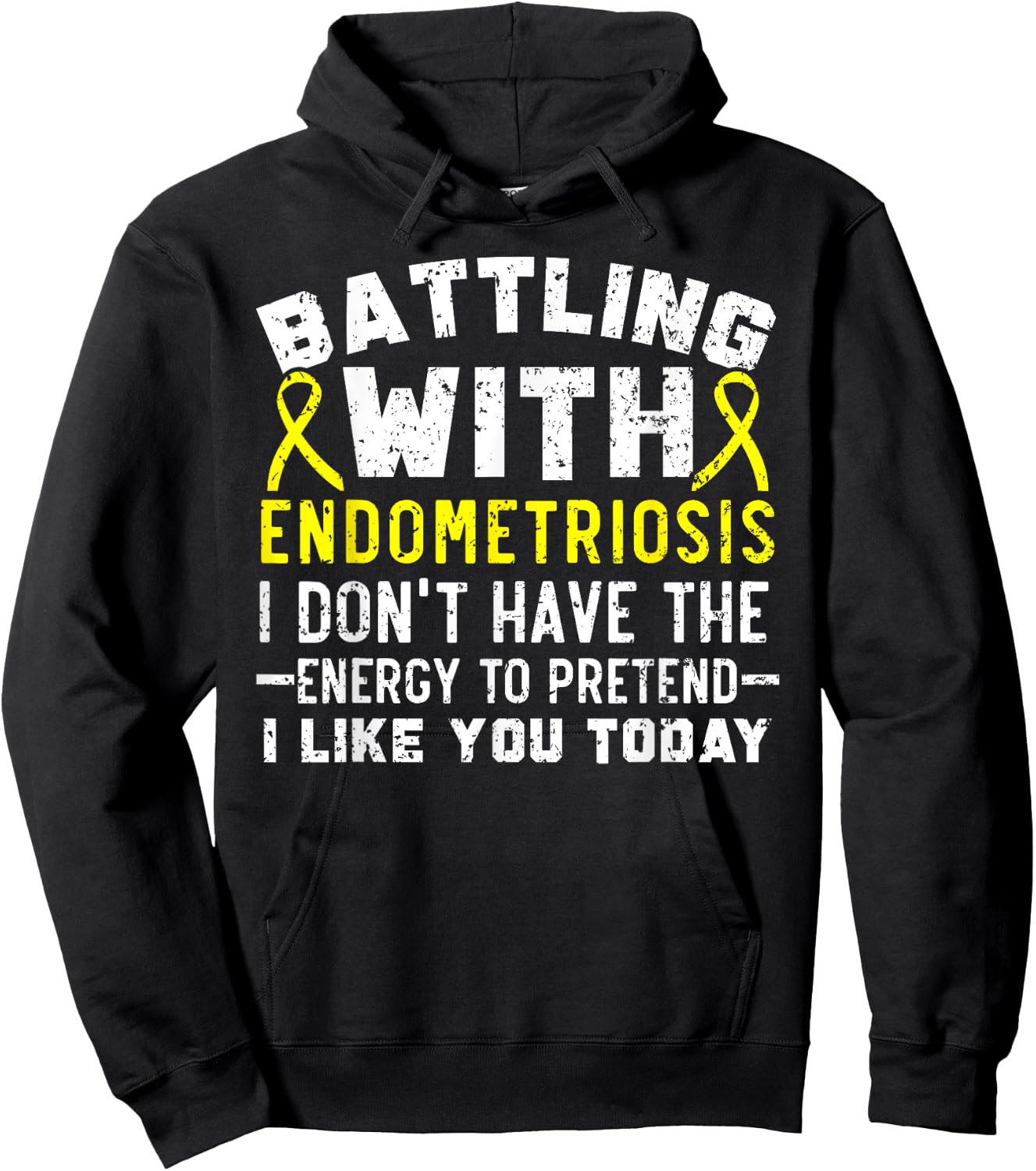 Battling With Endometriosis Awareness Disease Hoodie - Hoodie | Black